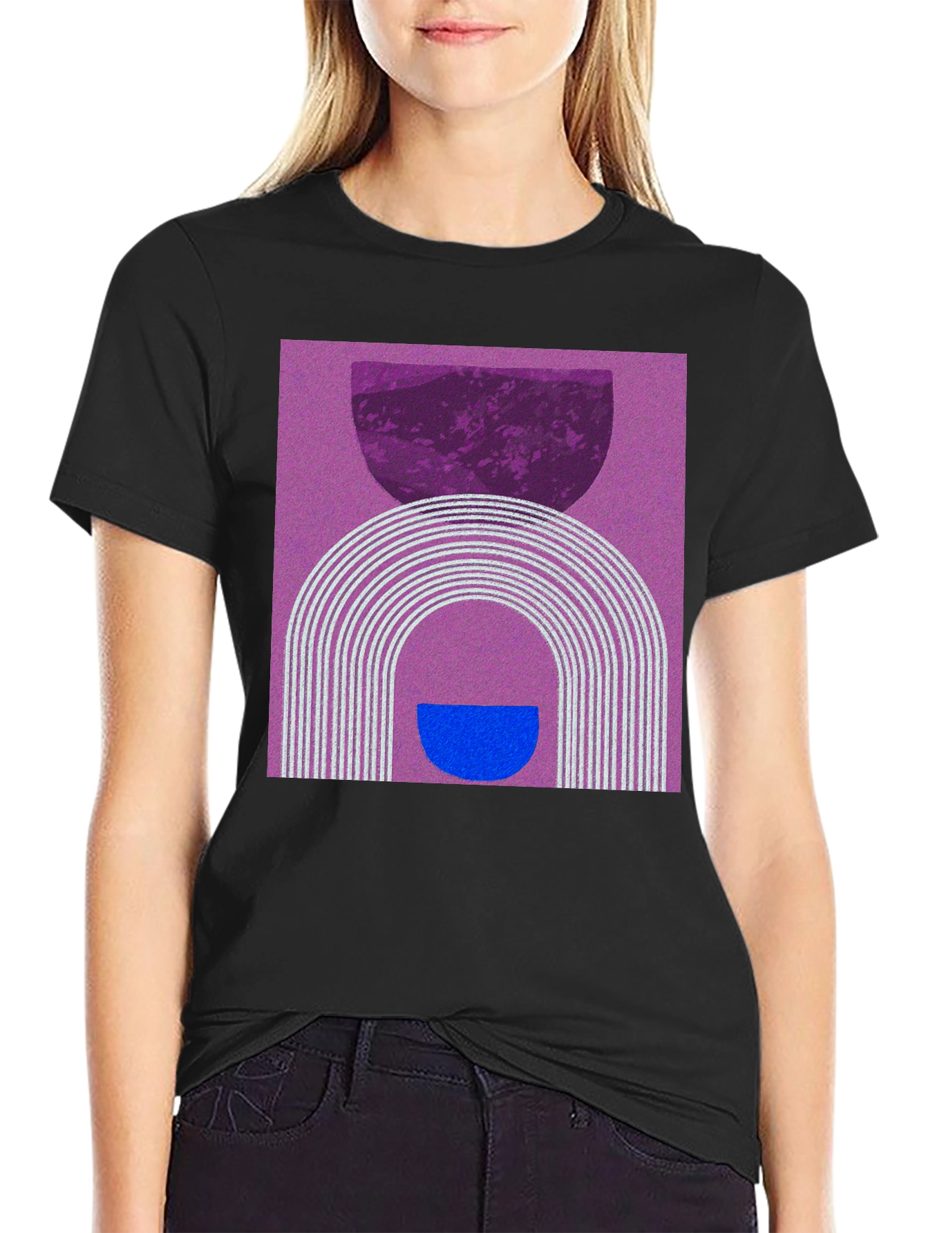 Black Abstract Graphic T-Shirt - Modern Artistic Design view 2