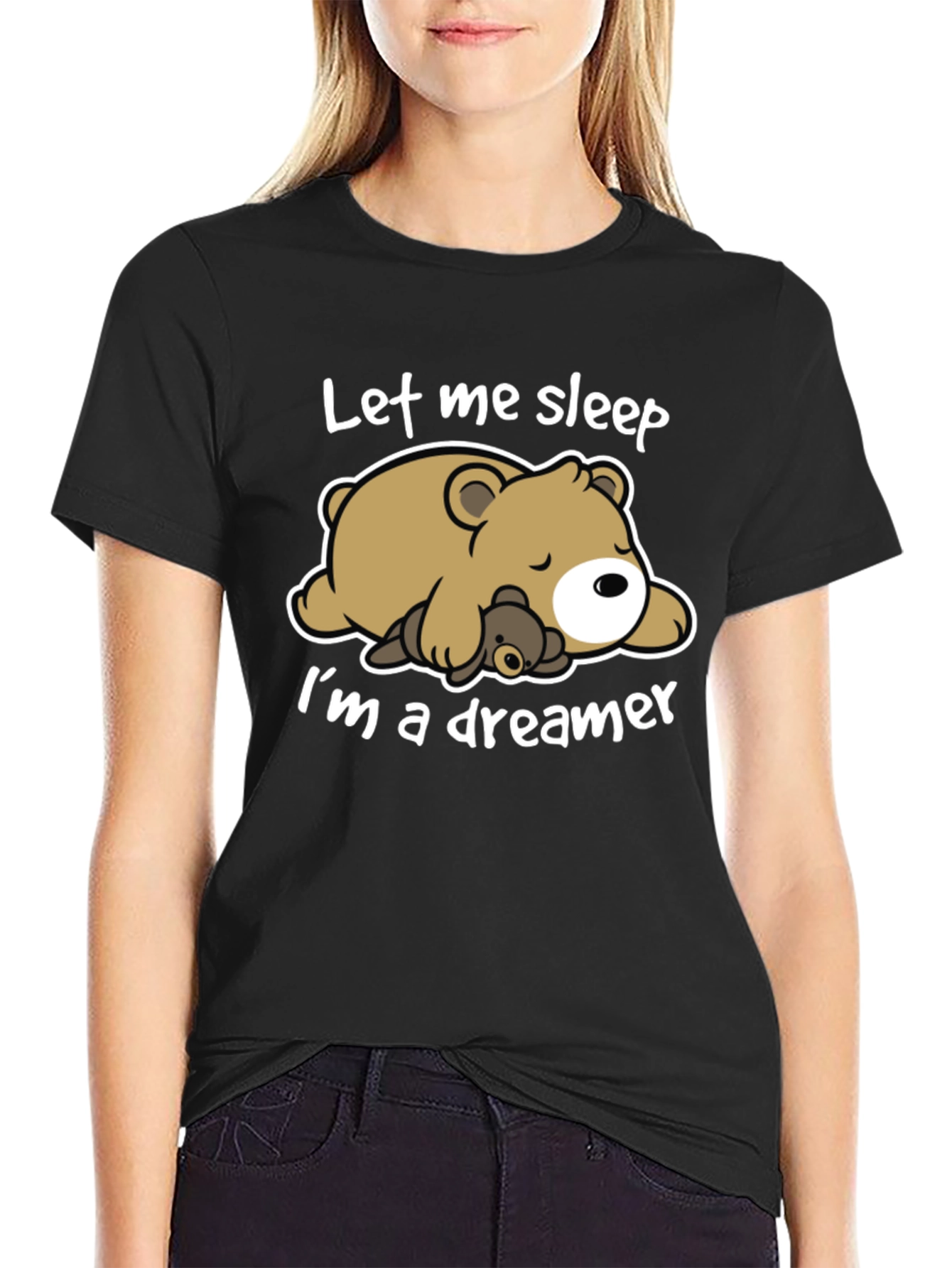 Black Let Me Sleep T-Shirt - Bear Dreamer Tee view 2