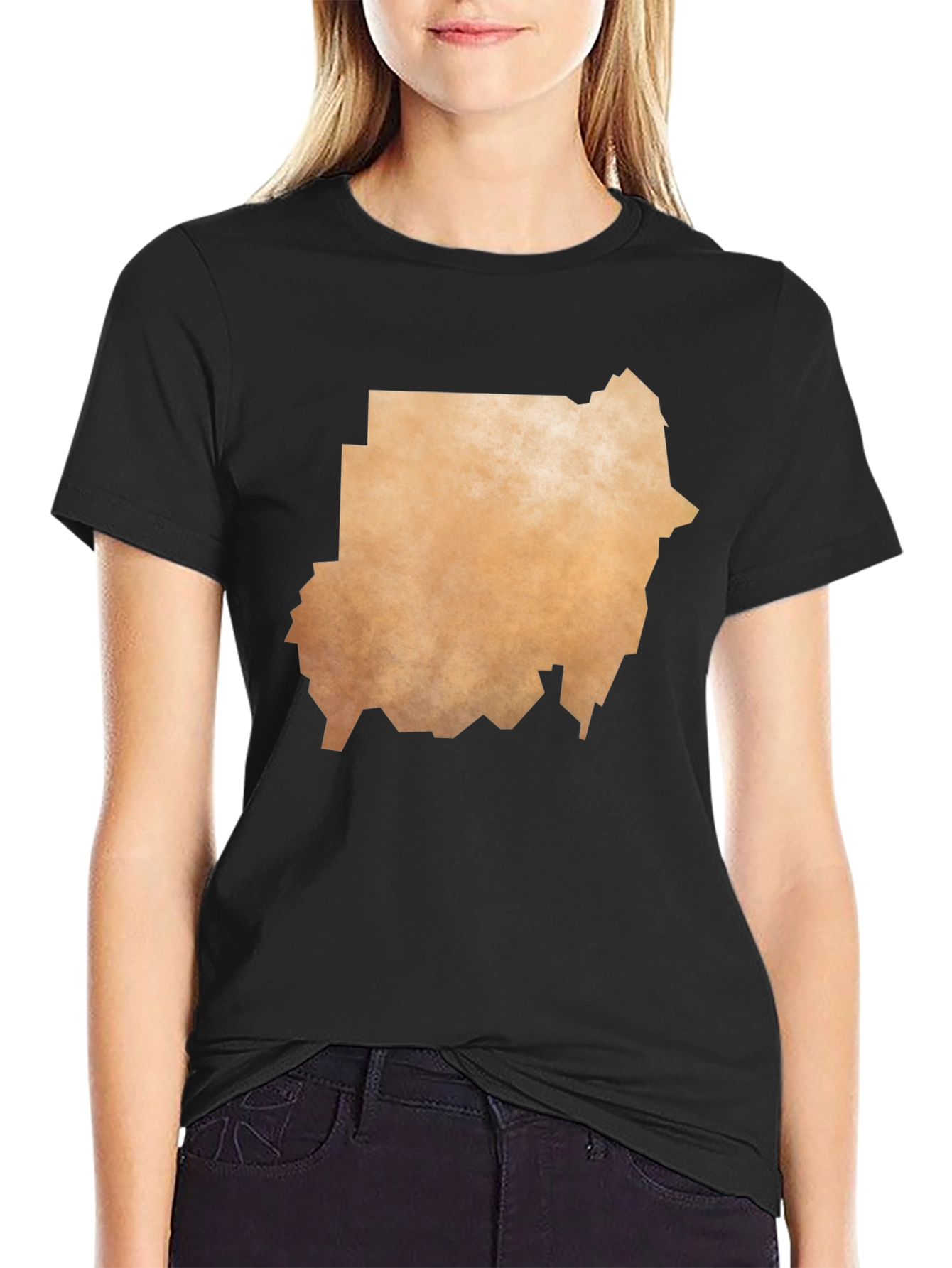 Black Sudan Map Graphic T-Shirt - Black Casual Tee view 2