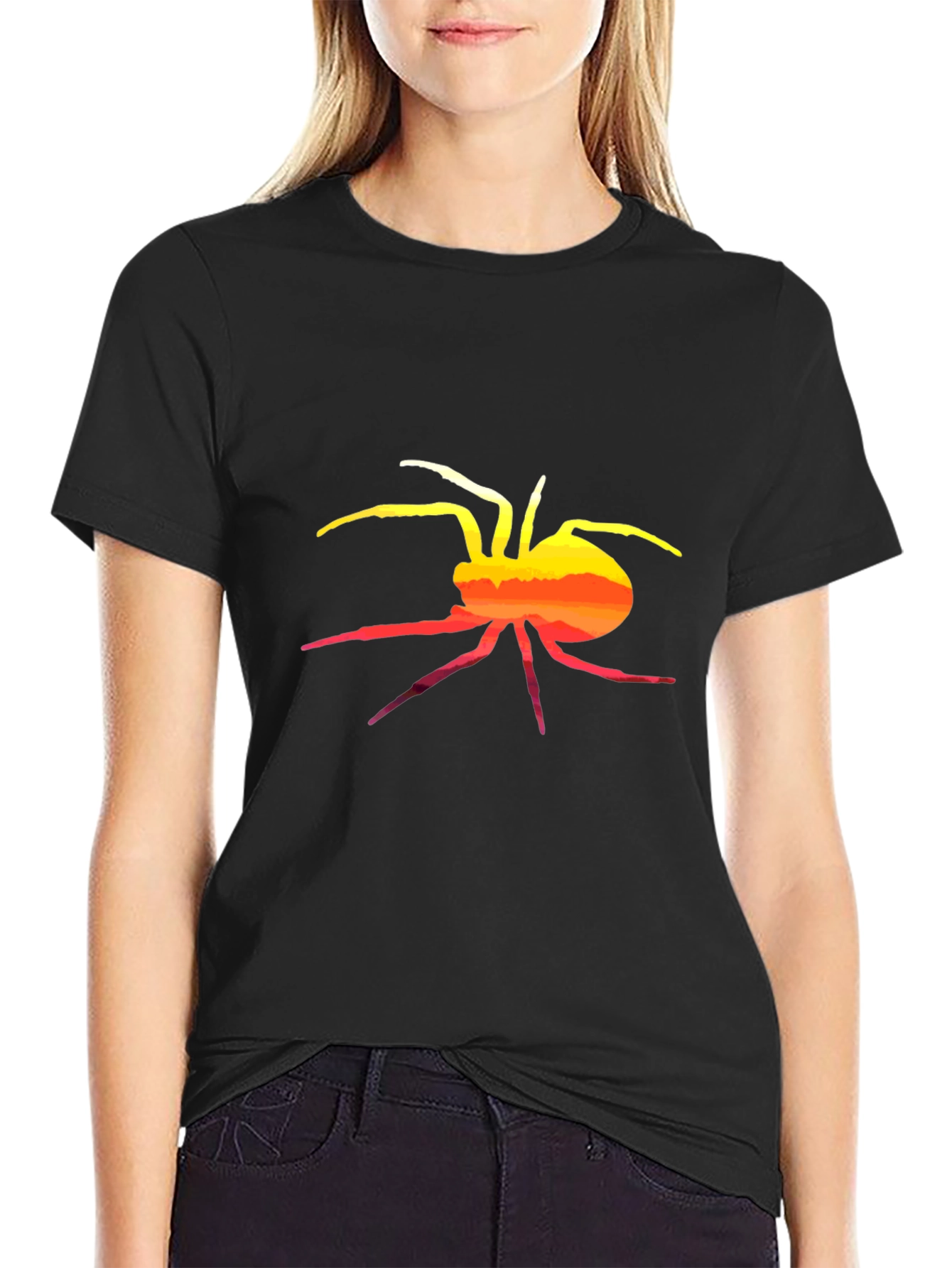 Black Sunset Spider Graphic Tee - Black view 2