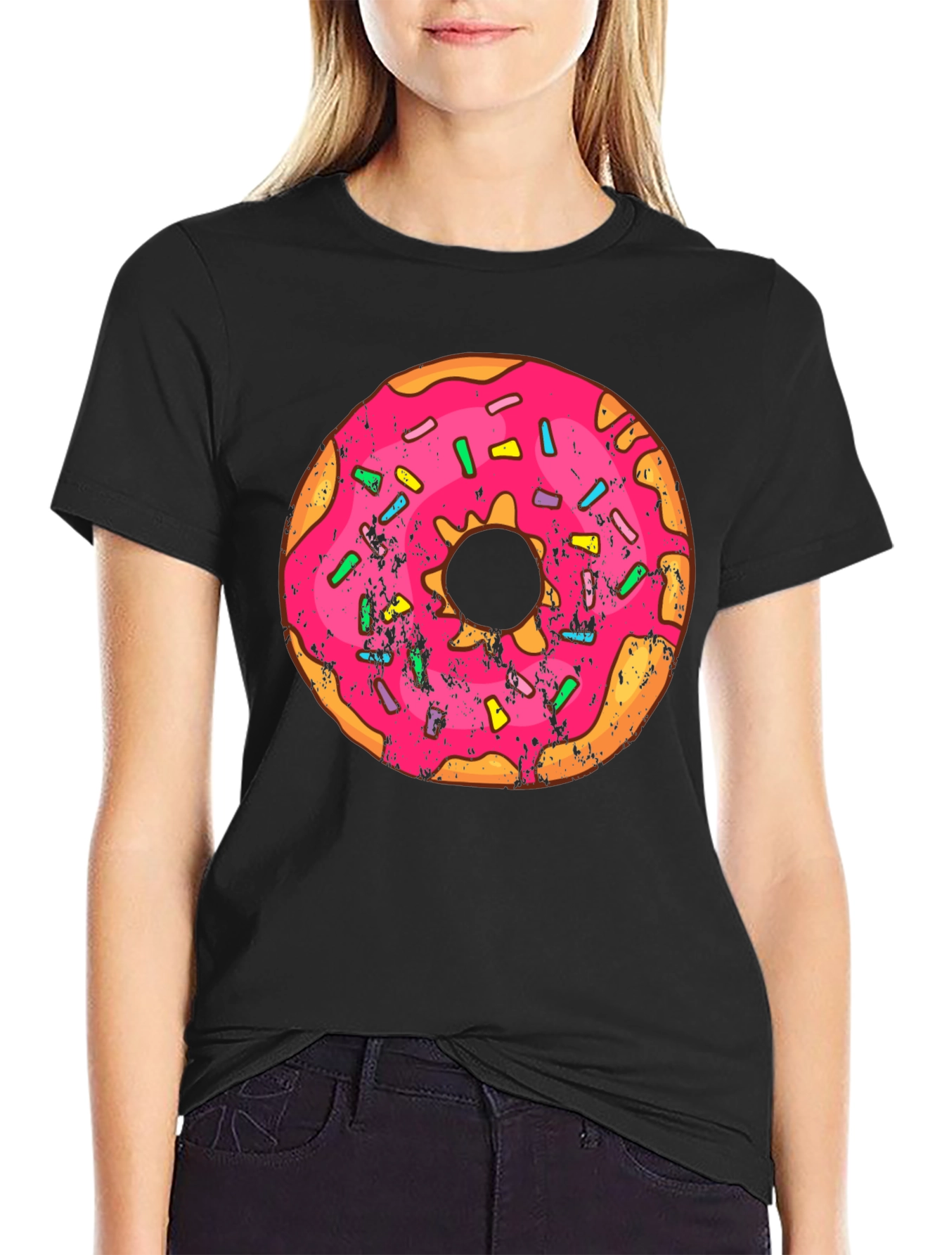 Black Donut Graphic T-Shirt - Sweet Treat Fashion view 2