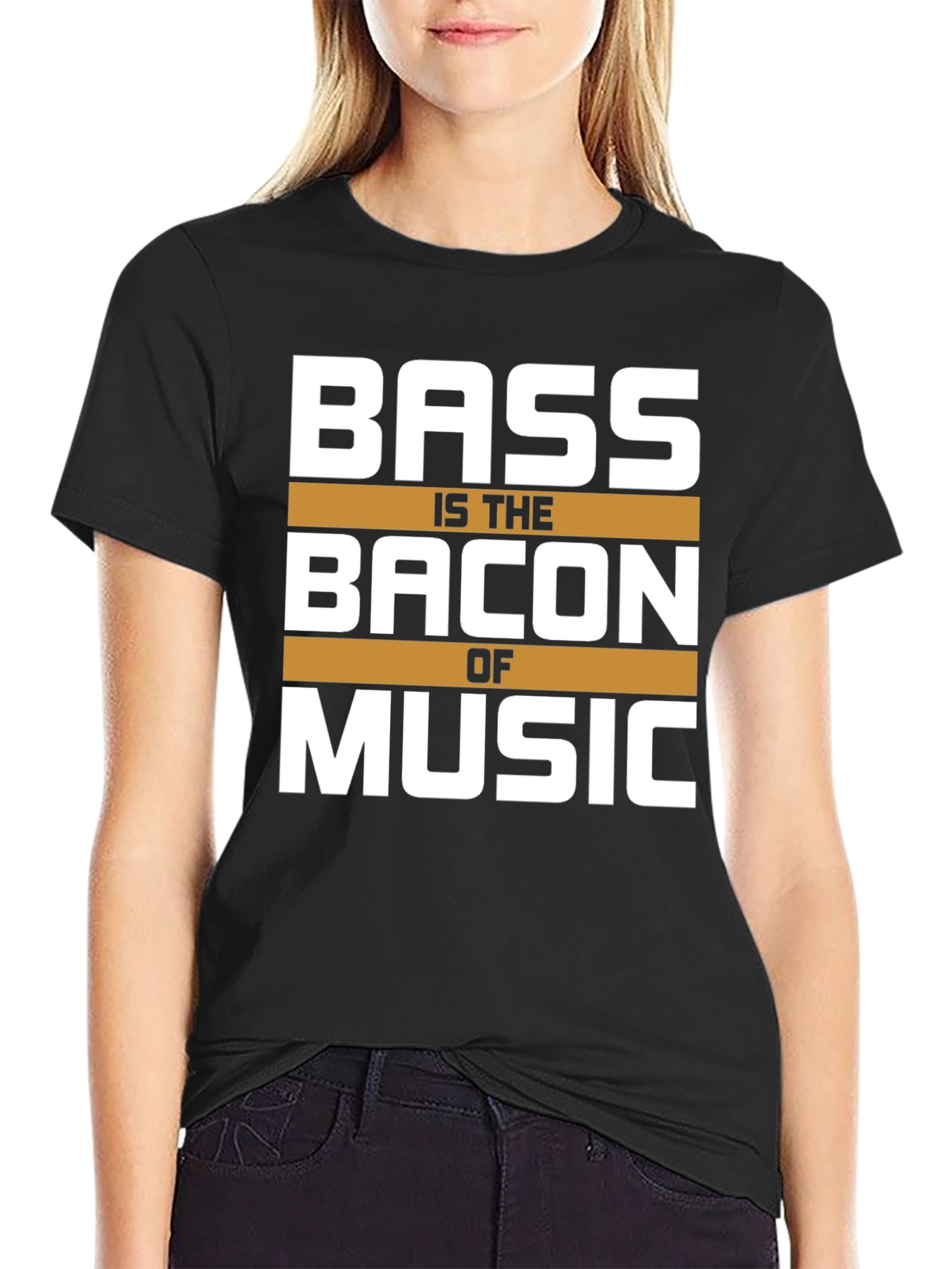 Black Bass is the Bacon of Music T-Shirt view 2