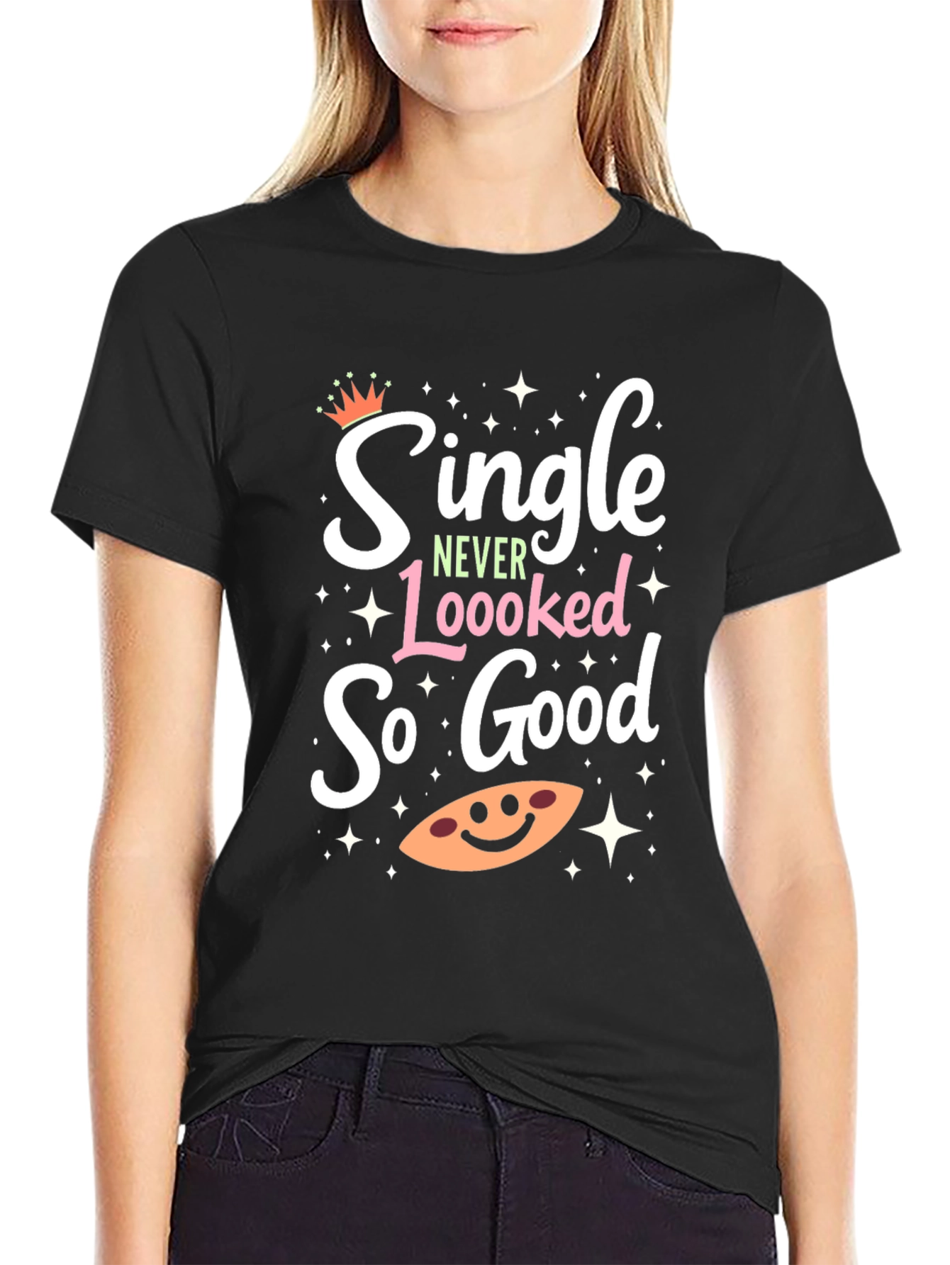 Black Single Never Looked So Good Graphic Tee - Black view 2