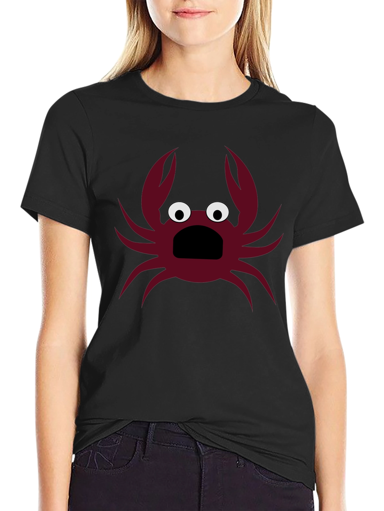 Black Funny Crab Graphic T-Shirt - Men's Black Tee view 2