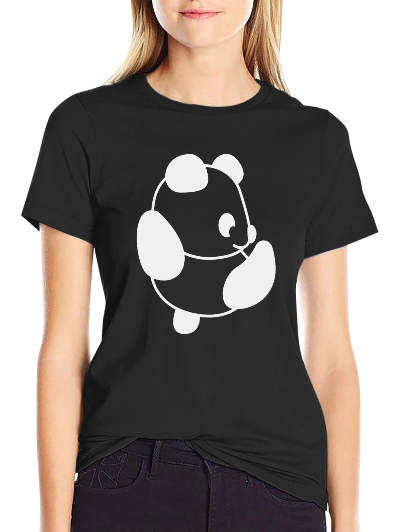 Black Panda Graphic Black T-Shirt view 2