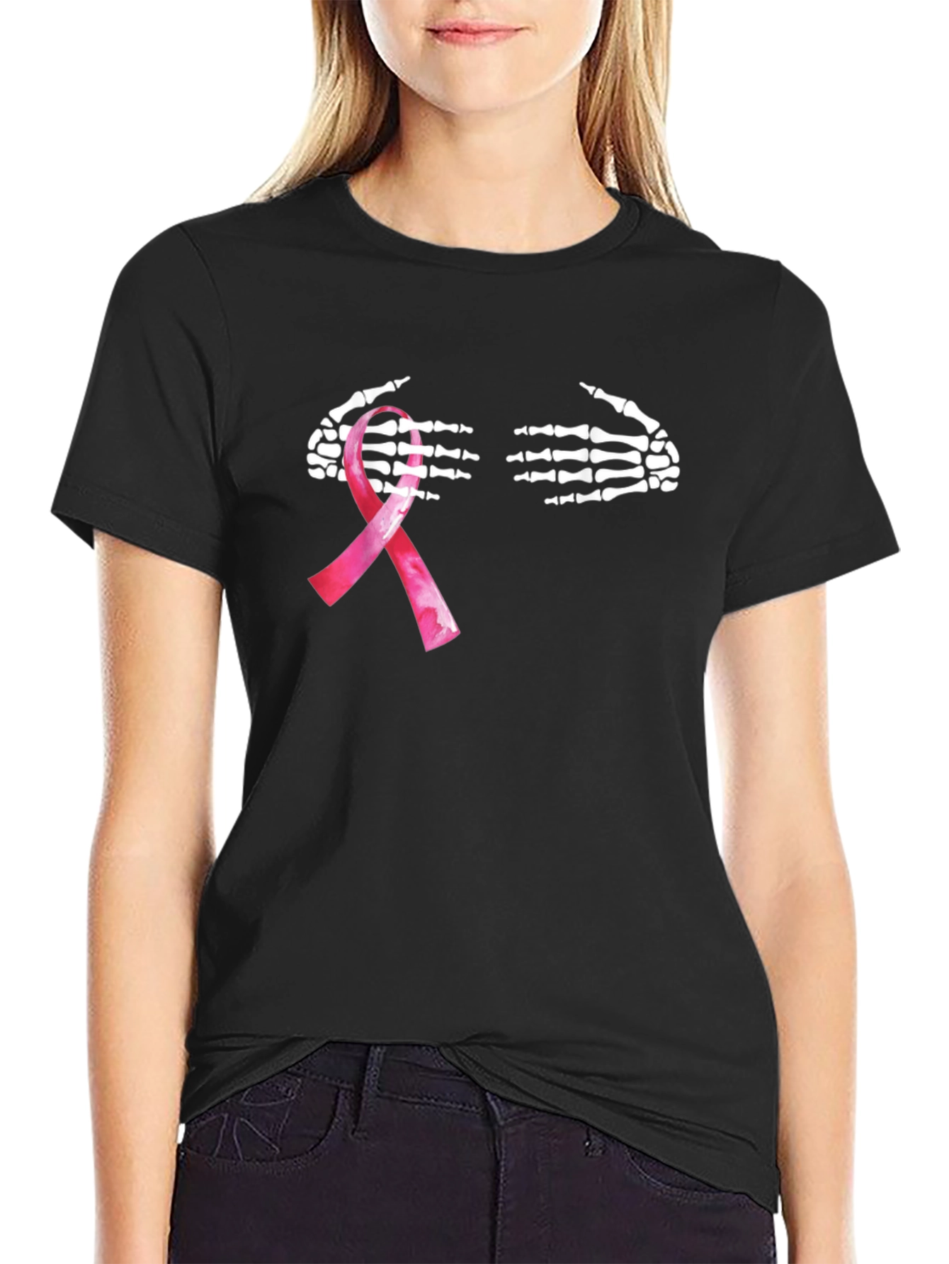 Black Breast Cancer Awareness T-Shirt view 2