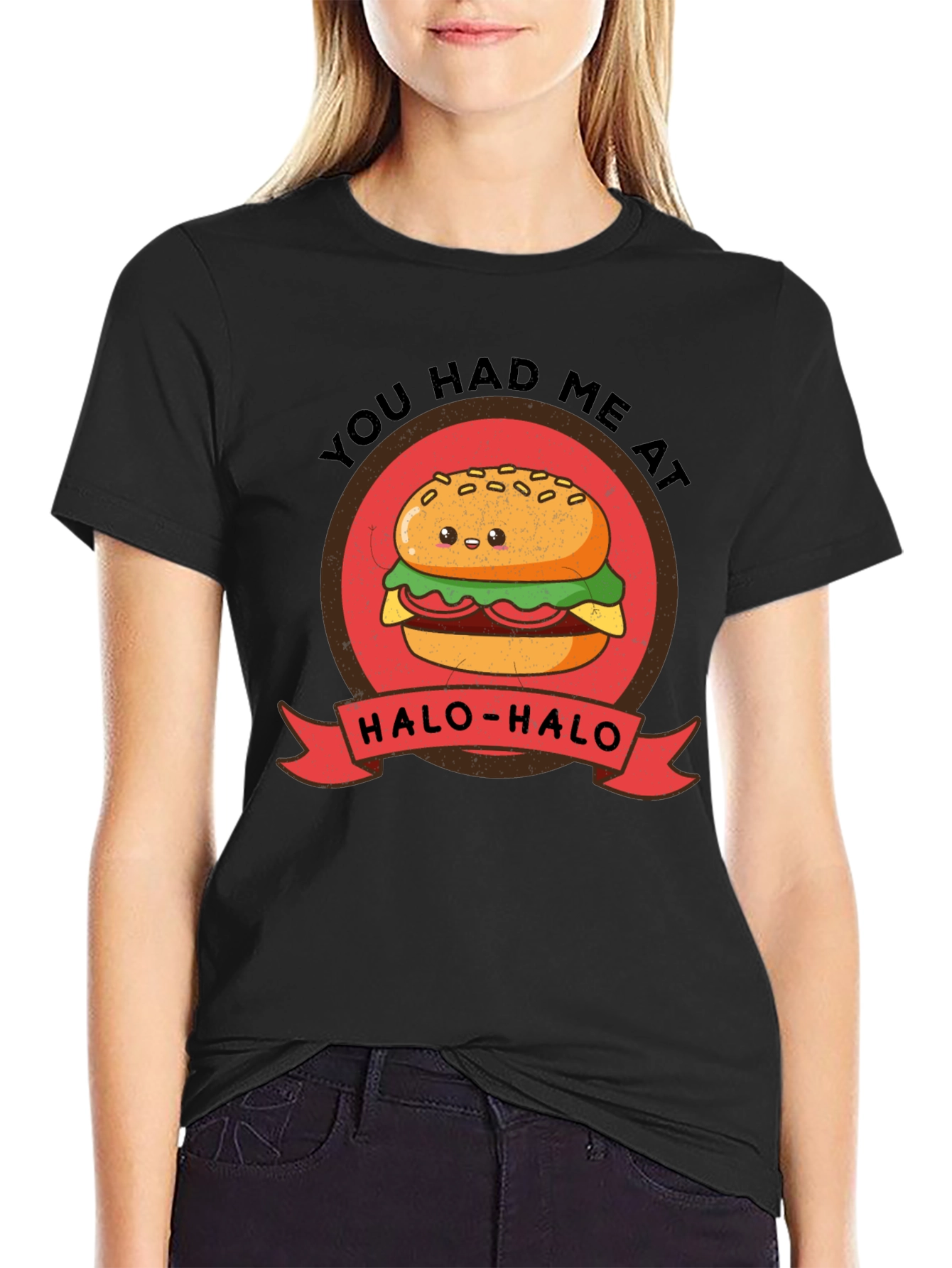 Black You Had Me At Halo-Halo T-Shirt - Funny Foodie Tee view 2