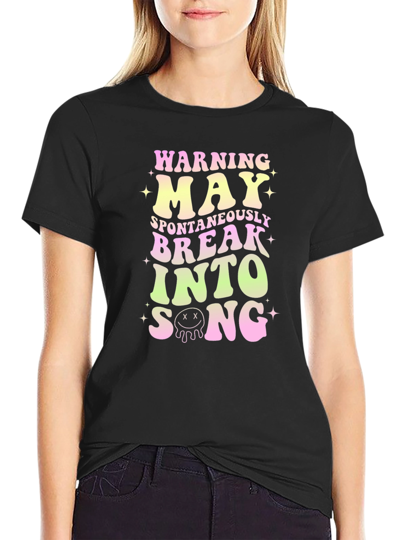 Black Warning May Spontaneously Break Into Song T-Shirt view 2