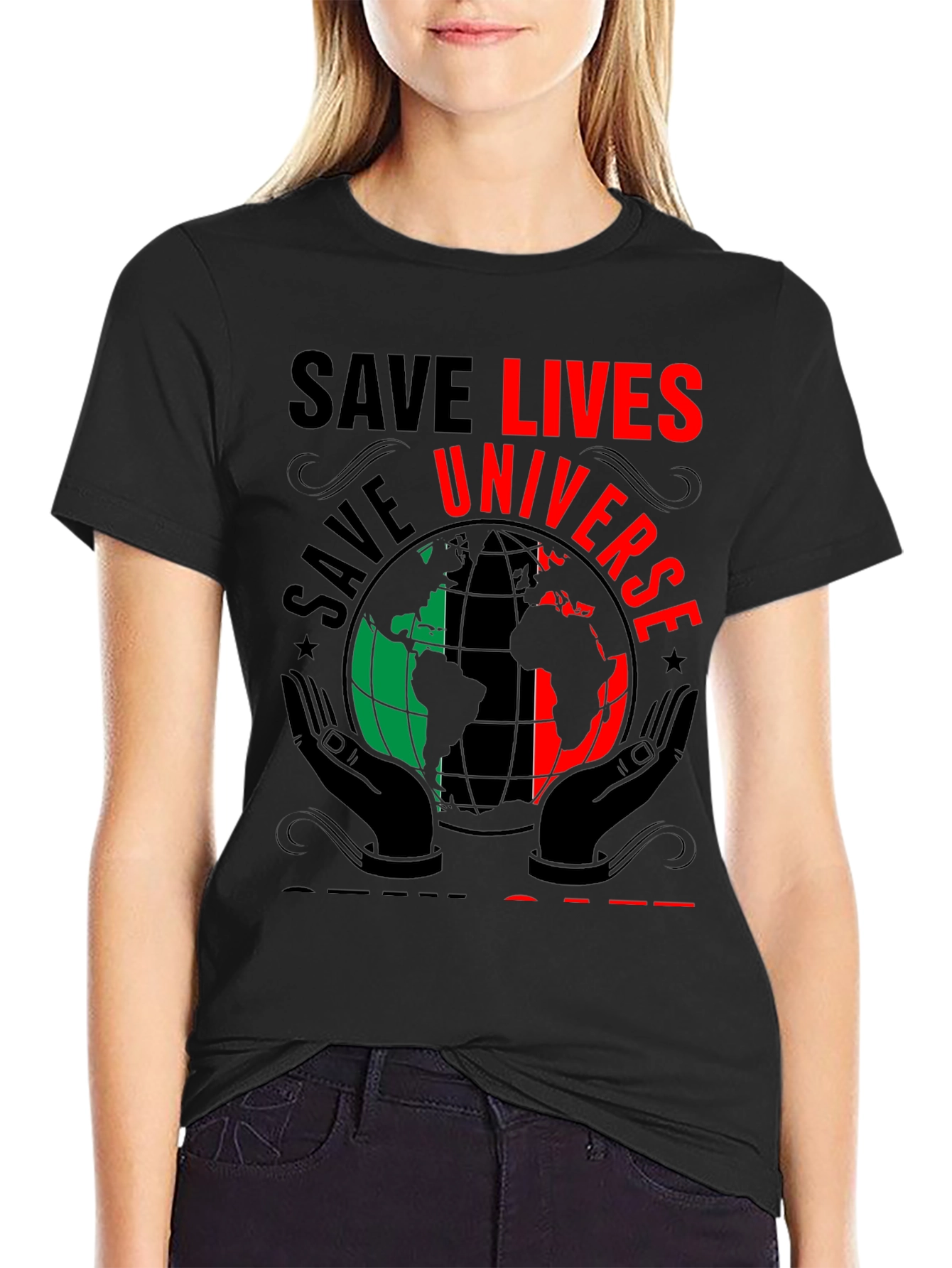 Black Save Lives Universe T-Shirt view 2