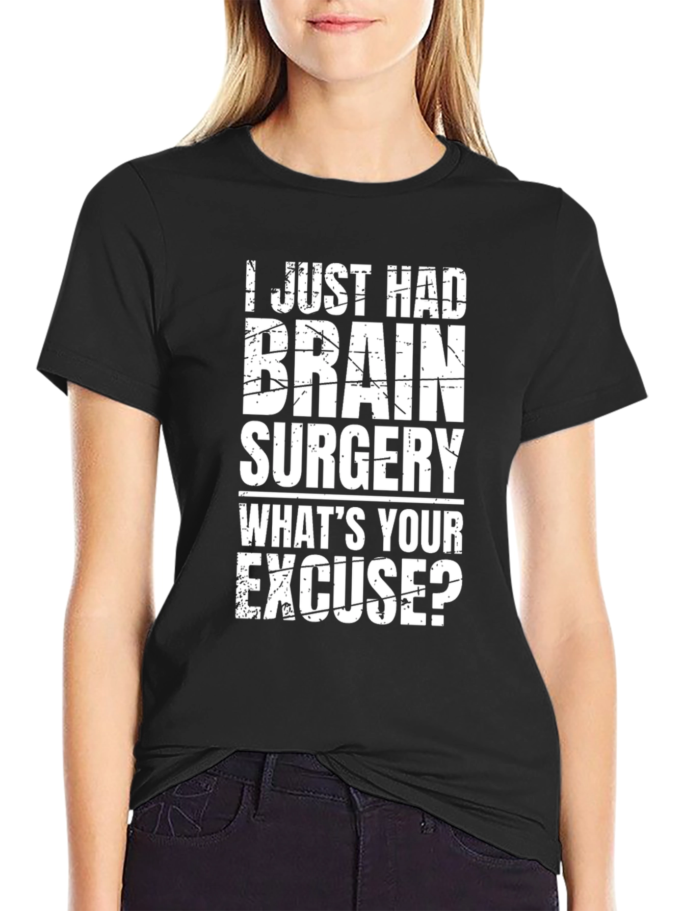Black Brain Surgery Humor Graphic T-Shirt view 2