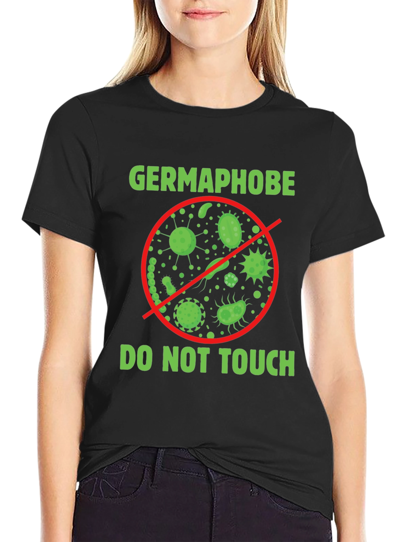 Black Germaphobe - Do Not Touch - Graphic T-Shirt view 2