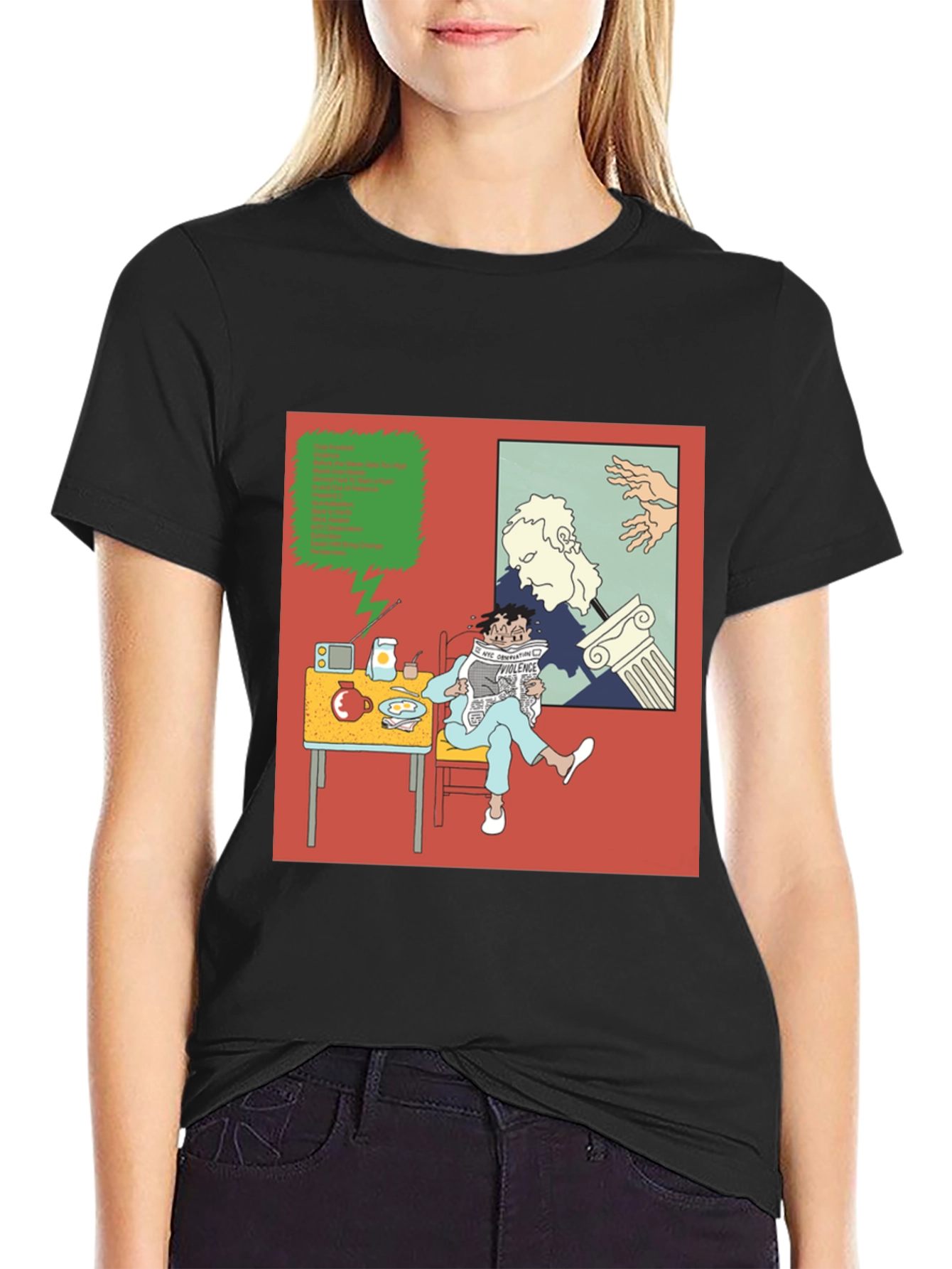 Black Philosophical Breakfast Tee view 2