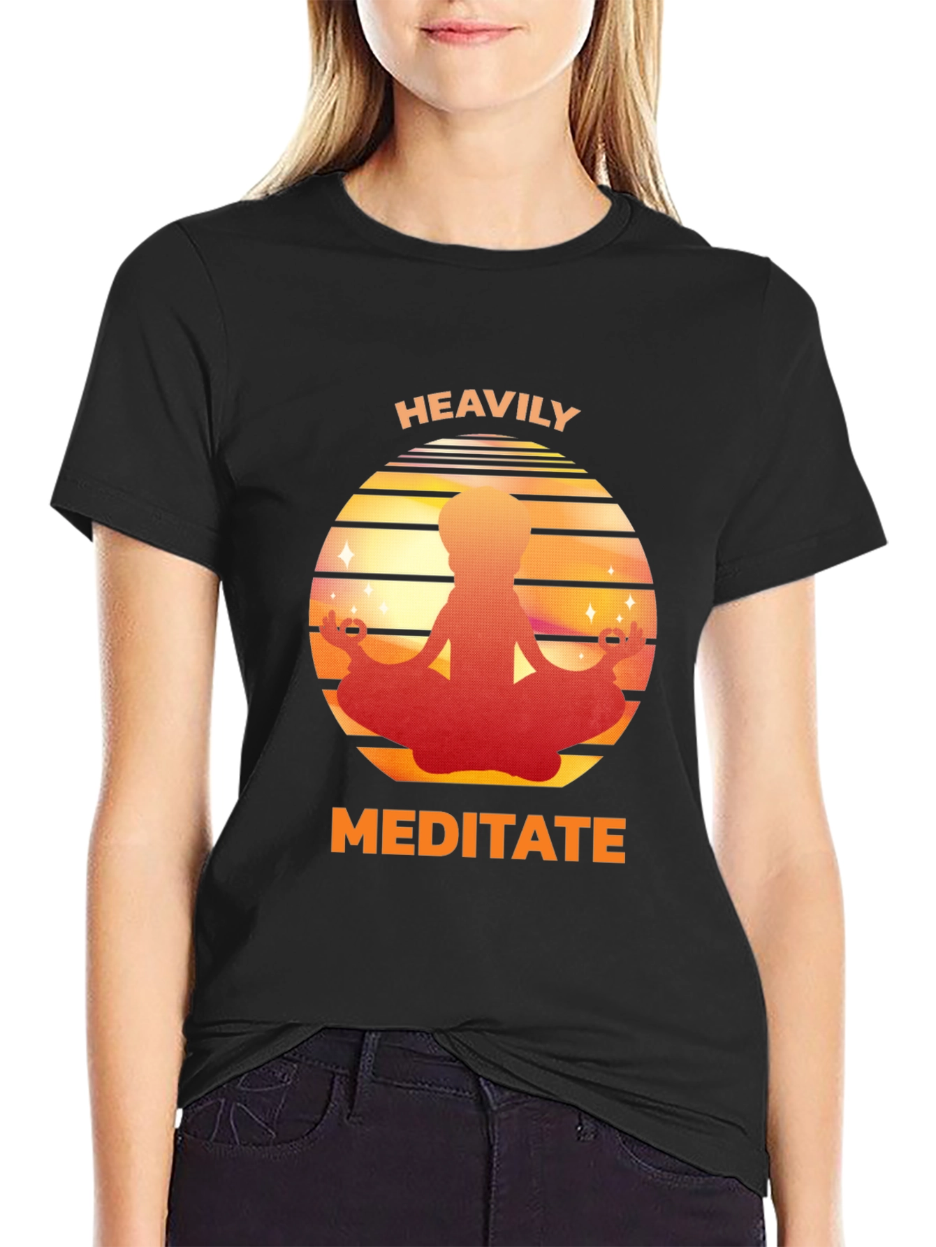 Heavily Meditate Graphic Tee - Relaxed Fit - 2