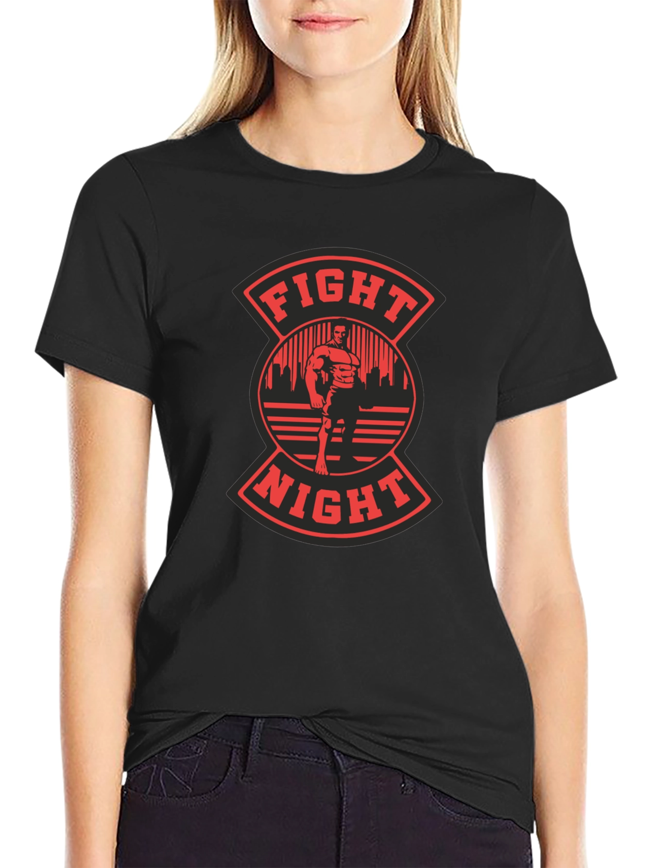 Black Fight Night Graphic T-Shirt - Men's Black Tee view 2