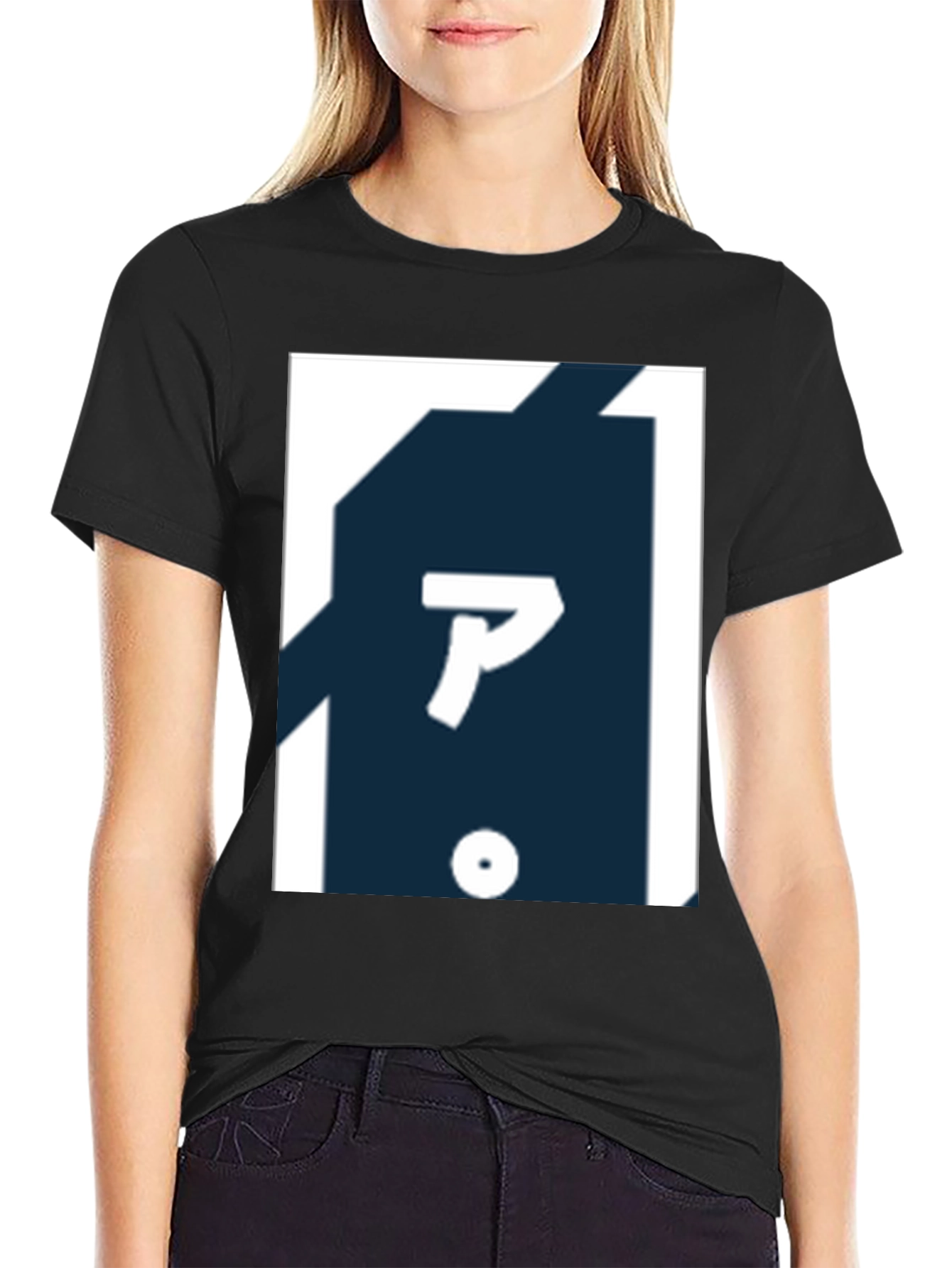 Black Graphic T-Shirt with Japanese Lettering view 2