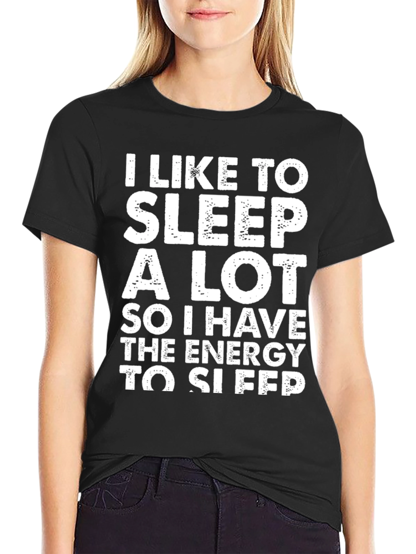 Black Funny Sleep T-Shirt: I Like To Sleep A Lot view 2