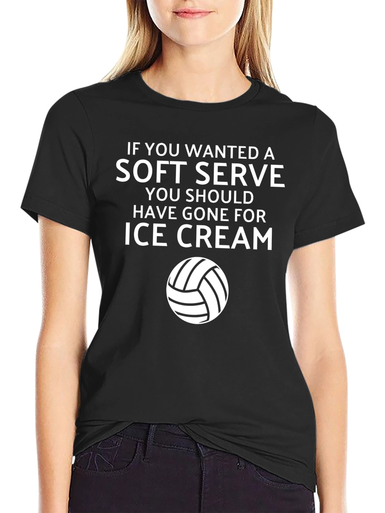 Black Volleyball Soft Serve Graphic Tee view 2
