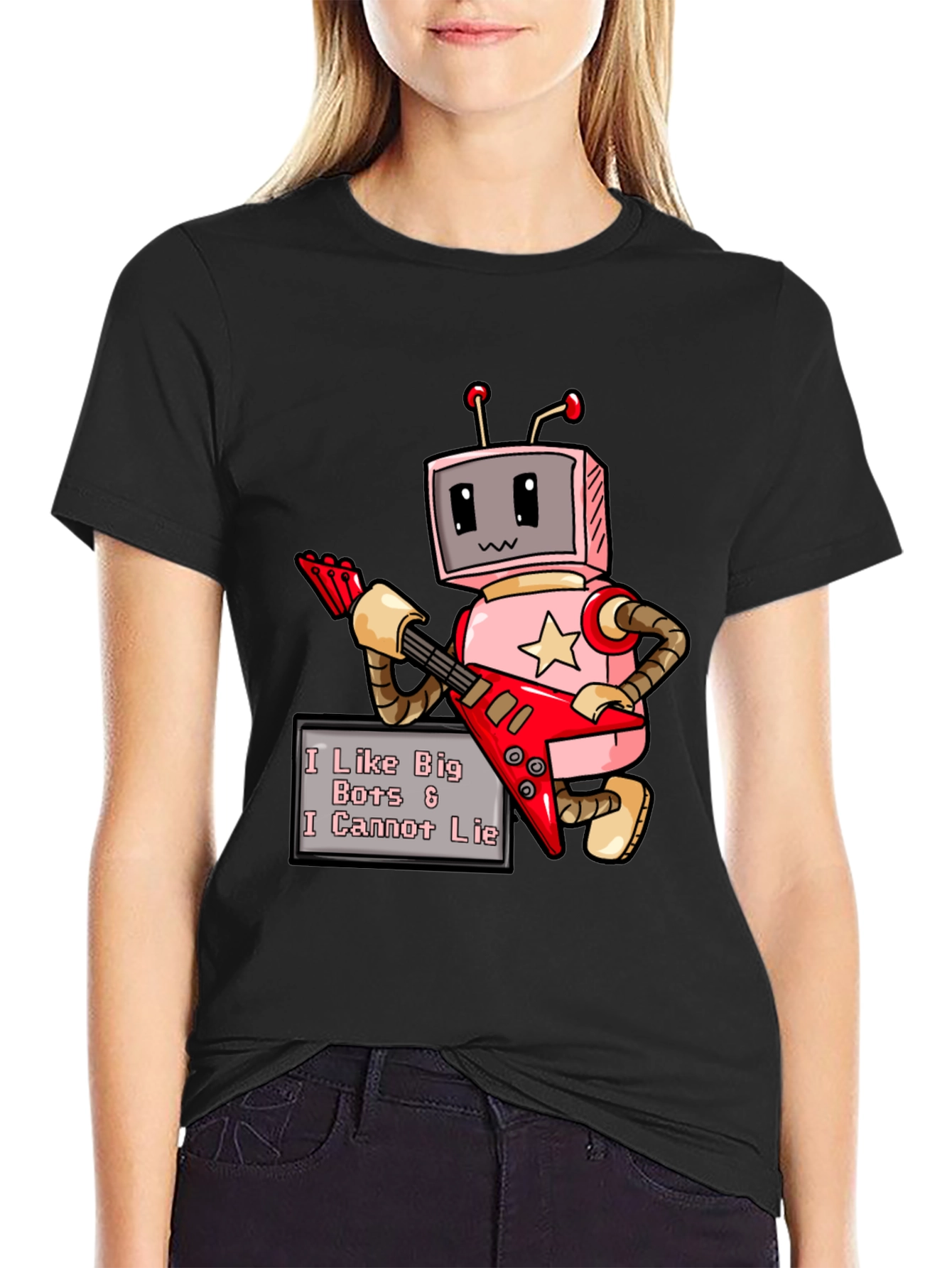 Black I Like Big Bots T-Shirt view 2