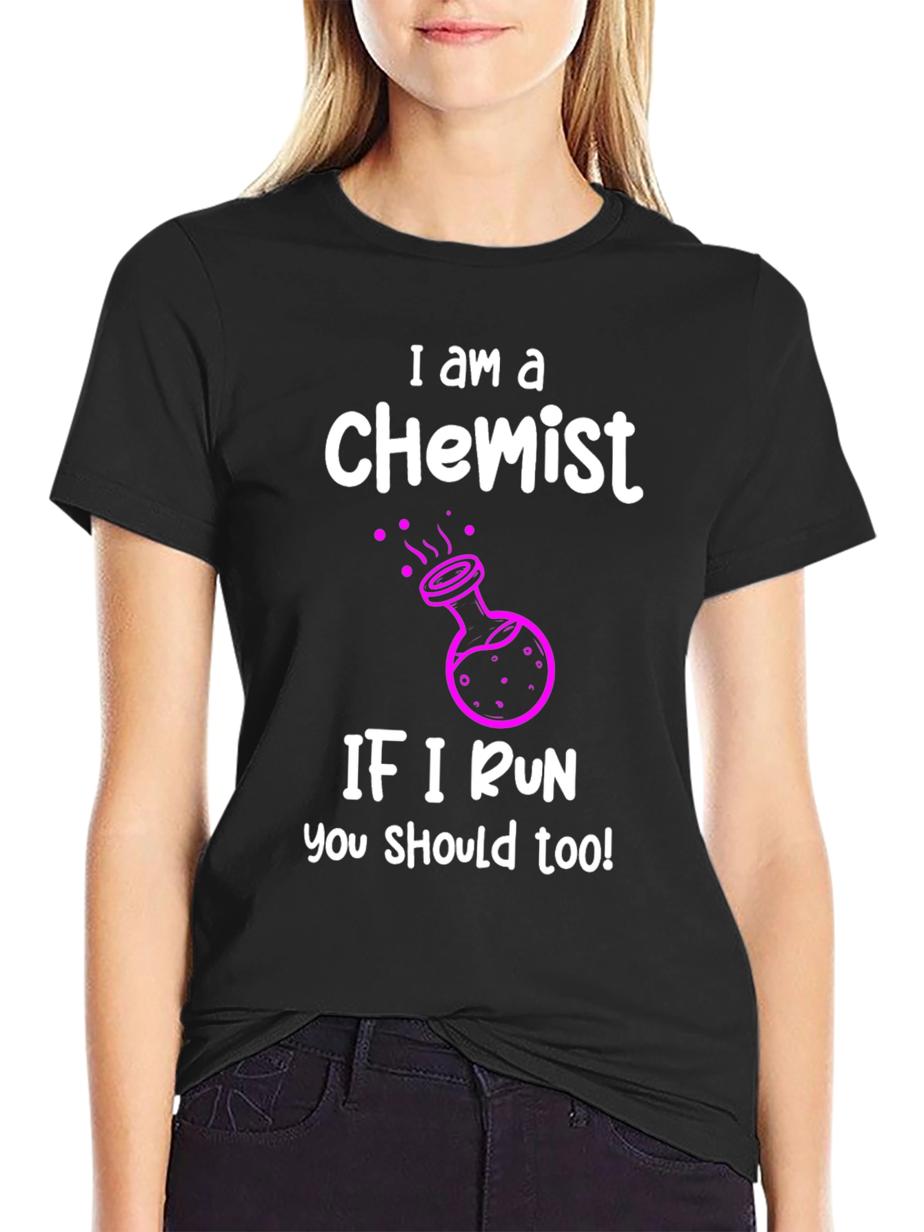 Black I am a Chemist Funny Science T-Shirt view 2
