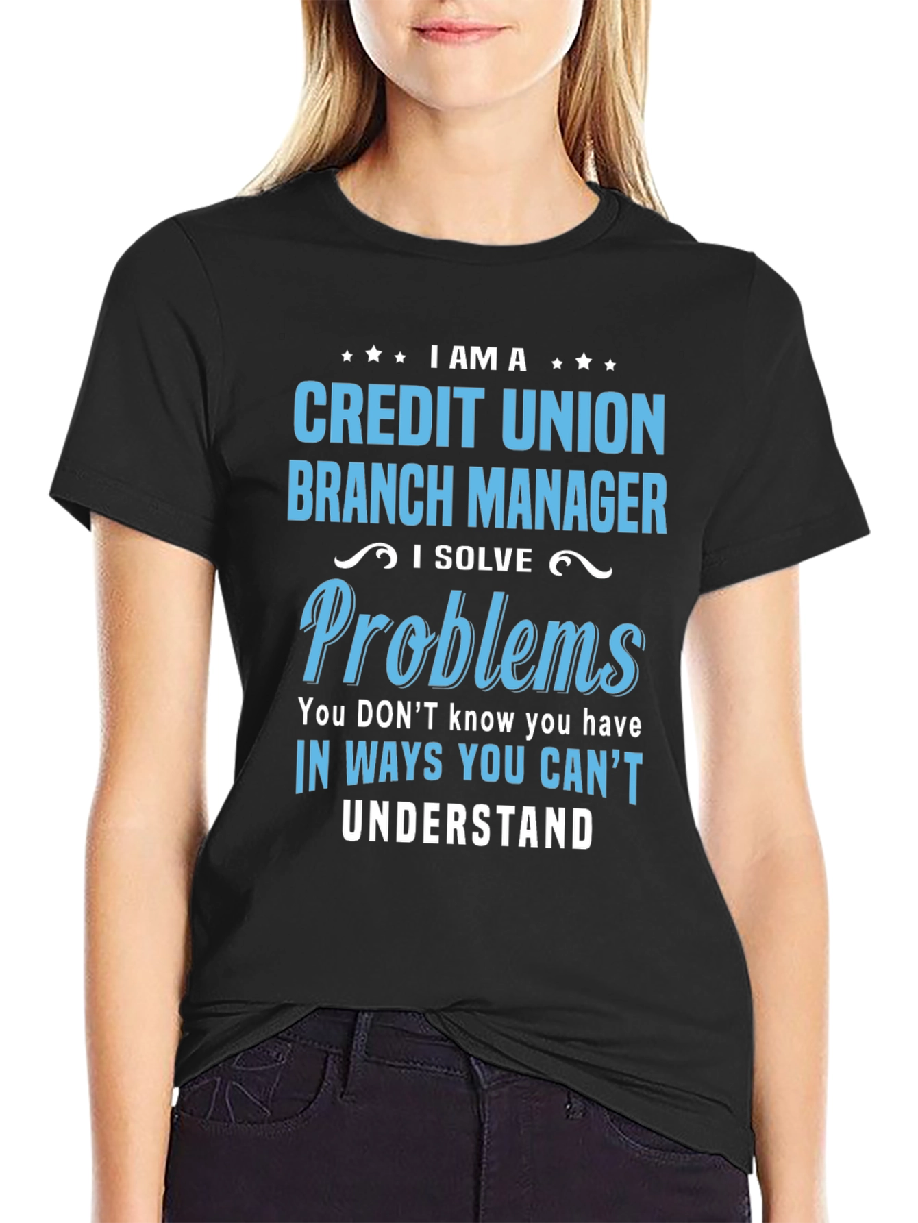 Black Credit Union Branch Manager T-Shirt view 2