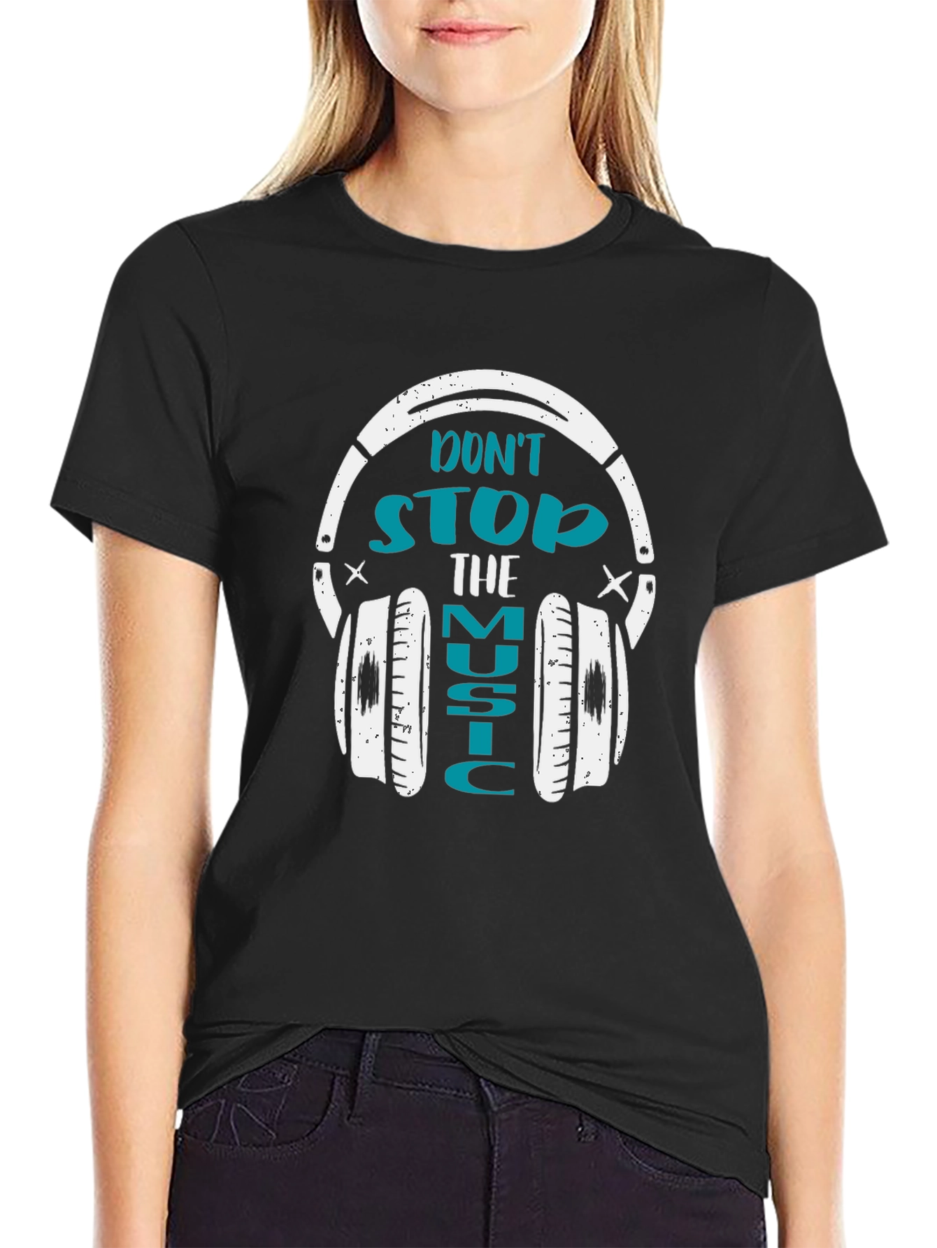 Black Don't Stop the Music Graphic T-Shirt view 2
