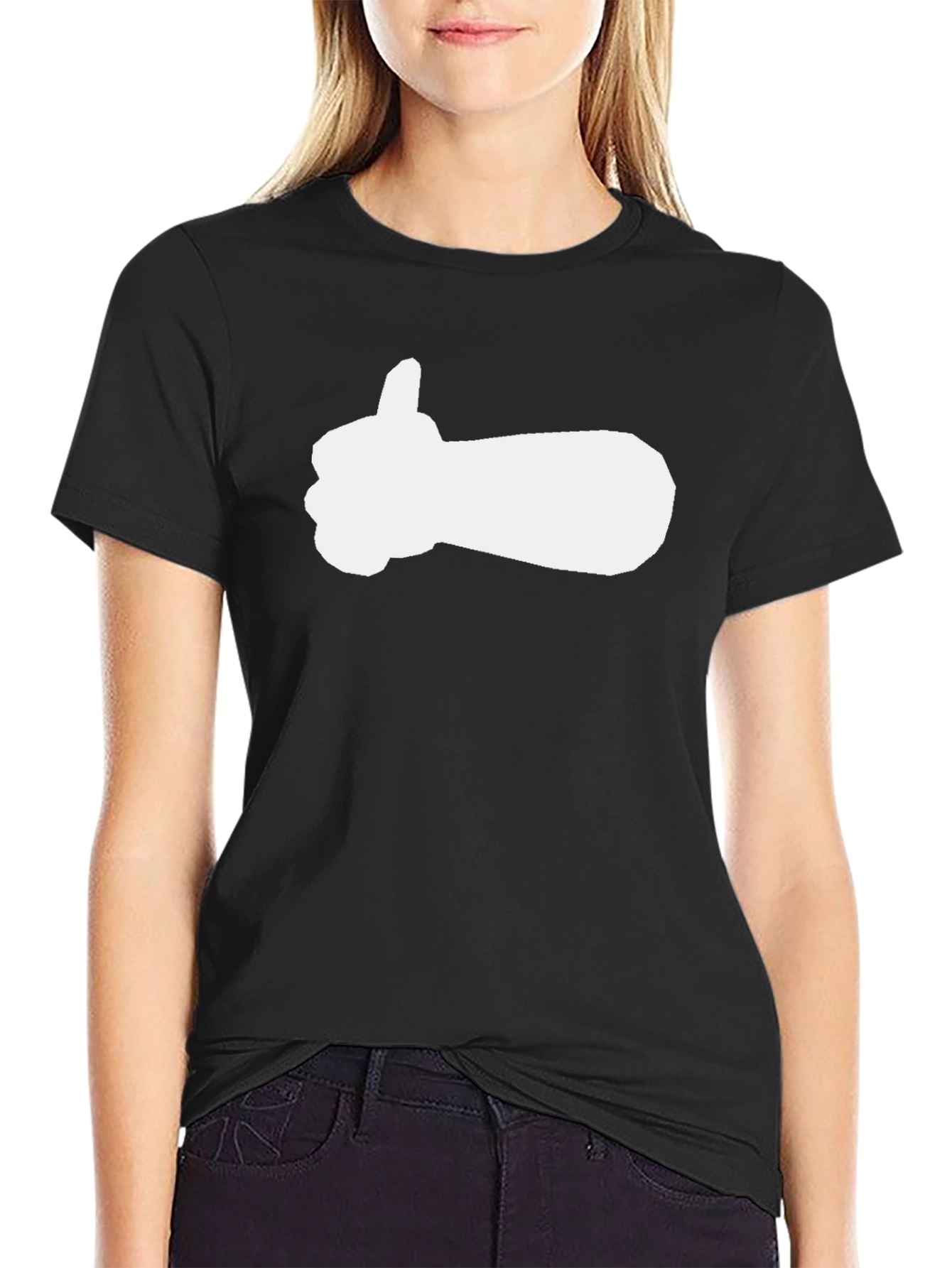 Black Thumbs Up Graphic Tee - Black Casual Shirt view 2