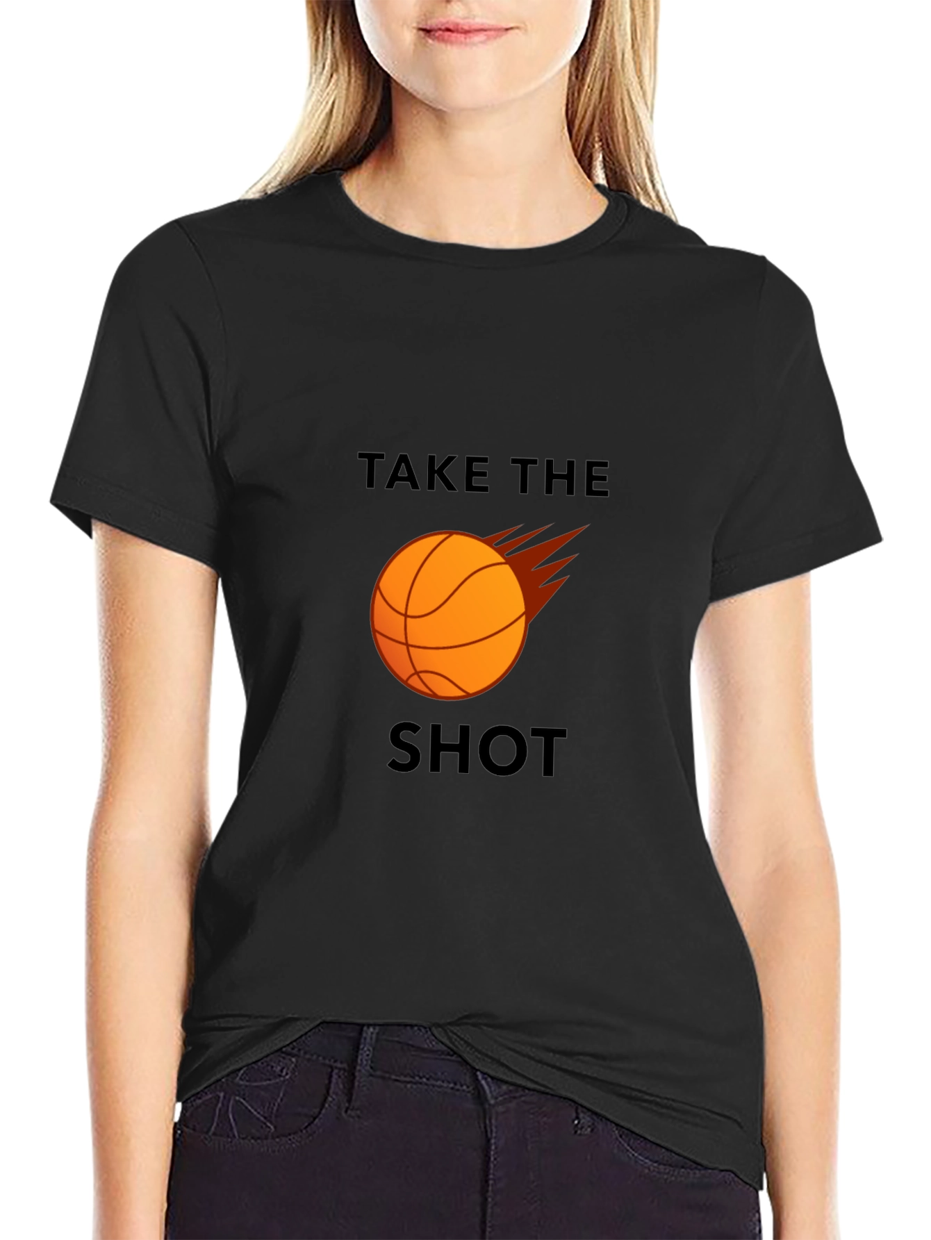 Black Basketball Take The Shot Graphic T-Shirt view 2