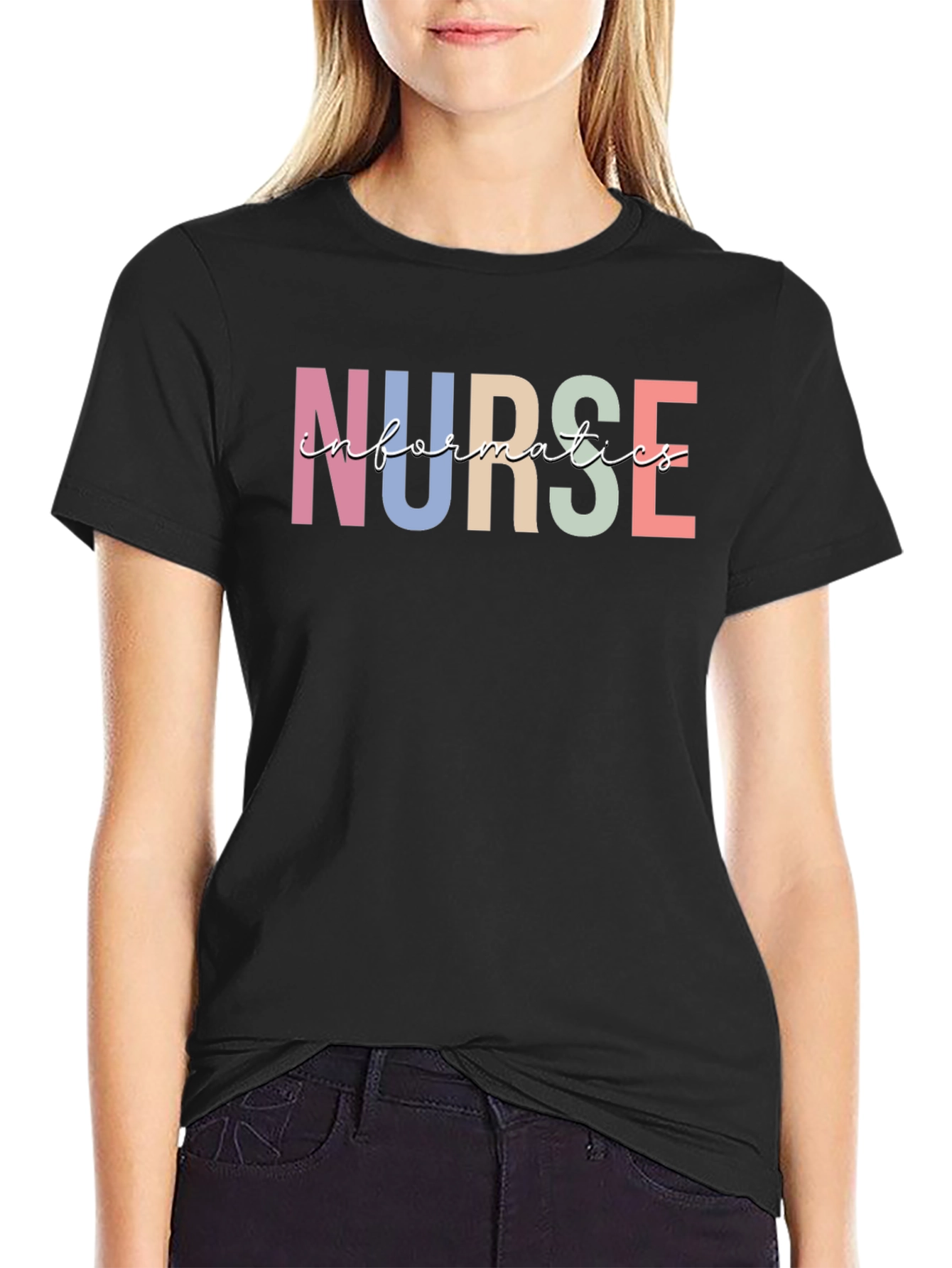 Black Nurse Informatics T-Shirt - Comfortable Cotton Blend view 2