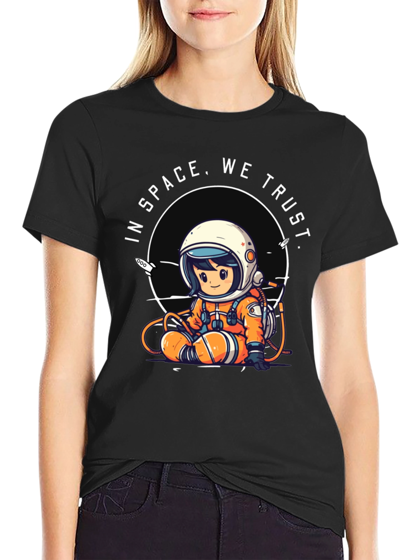 Black In Space We Trust Black Graphic Tee view 2