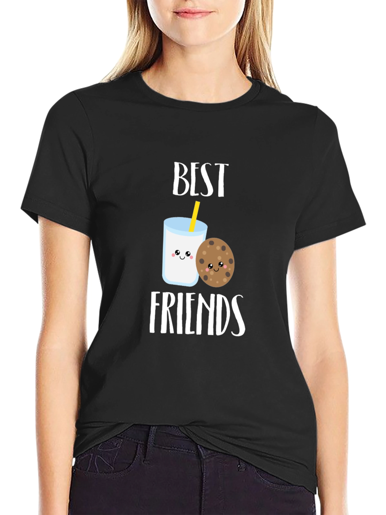 Black Best Friends Cookie & Milk Graphic Tee view 2