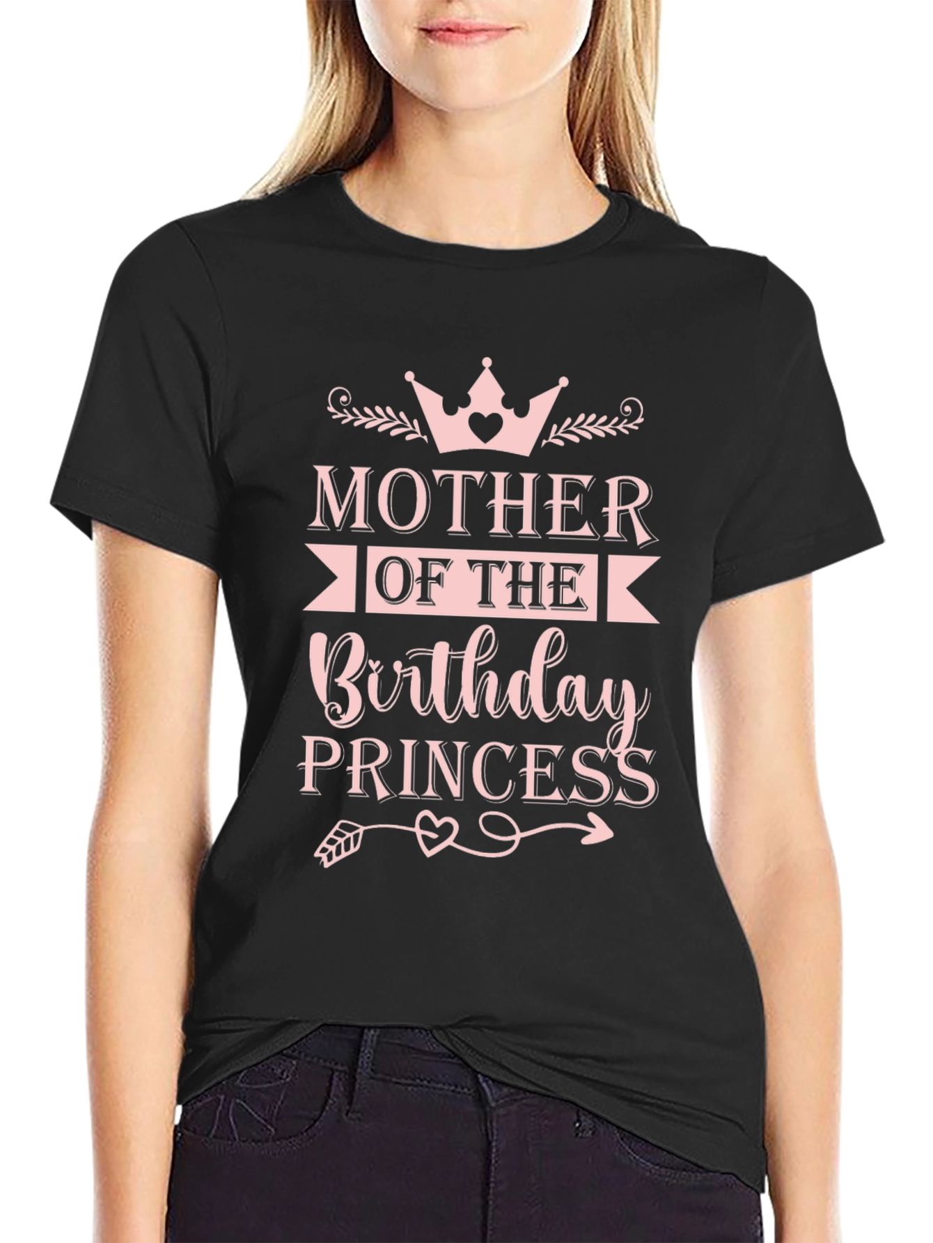 Black Mother of the Birthday Princess T-Shirt view 2