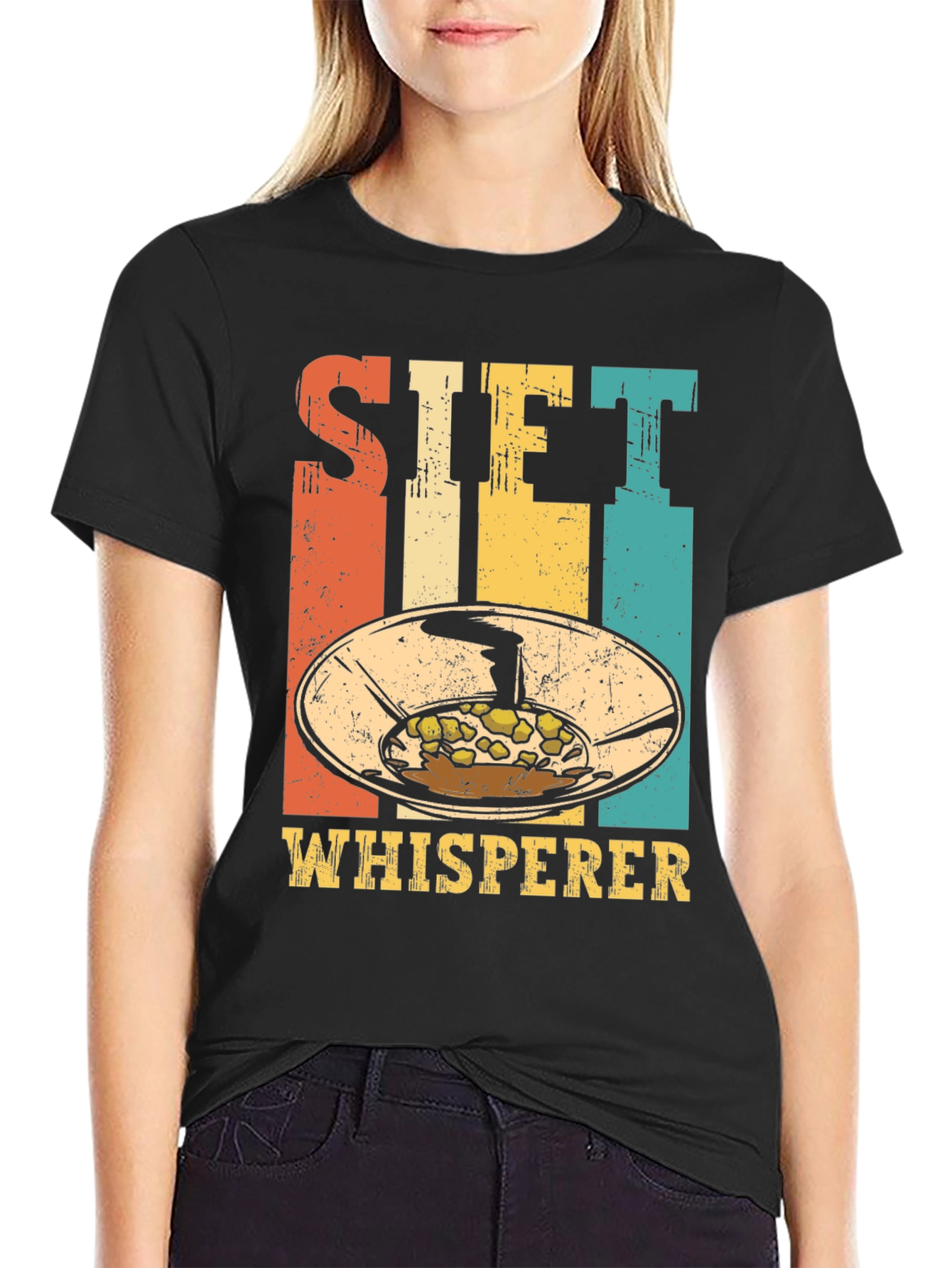 Black Sift Whisperer Retro T-Shirt - Baking Lover's Tee view 2