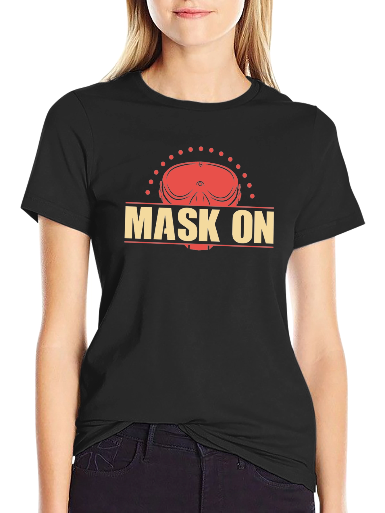 Black Mask On Graphic T-Shirt view 2