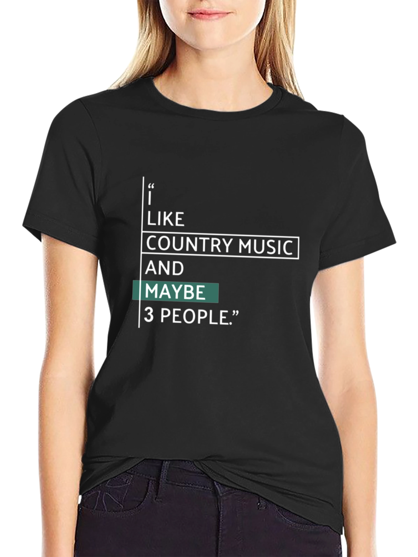 Black Country Music & People Graphic Tee - Black view 2