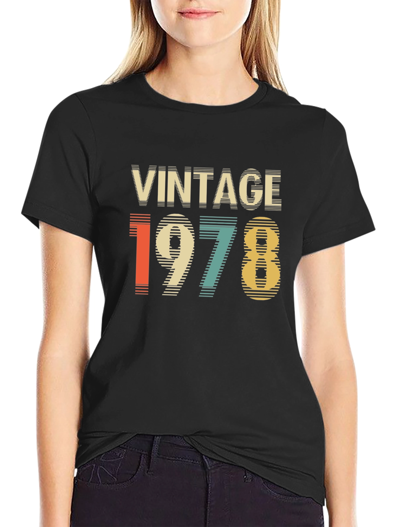 Black Vintage 1978 Graphic Tee - Retro Style view 2