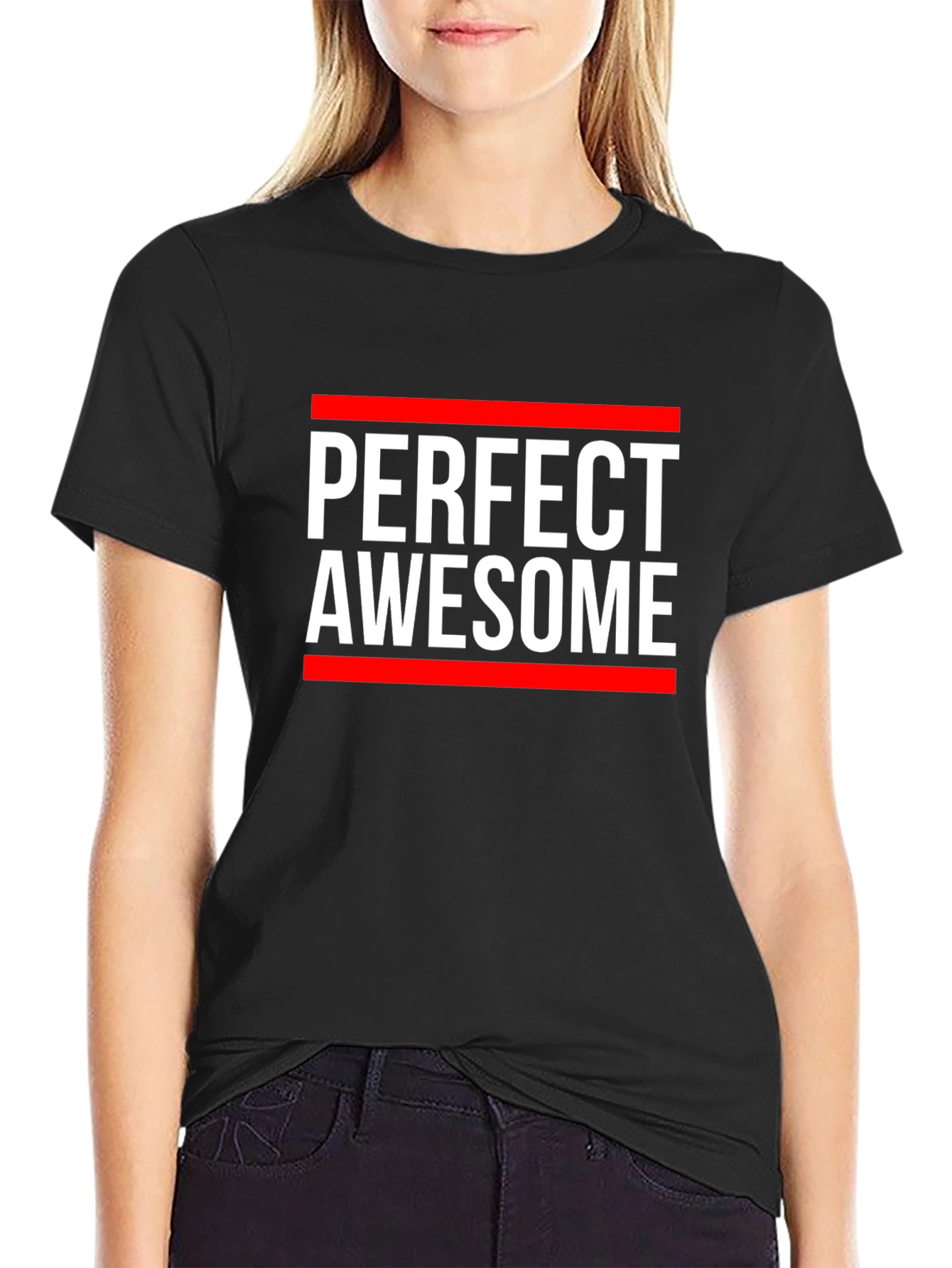 Black Perfect Awesome Graphic Tee - Unisex view 2