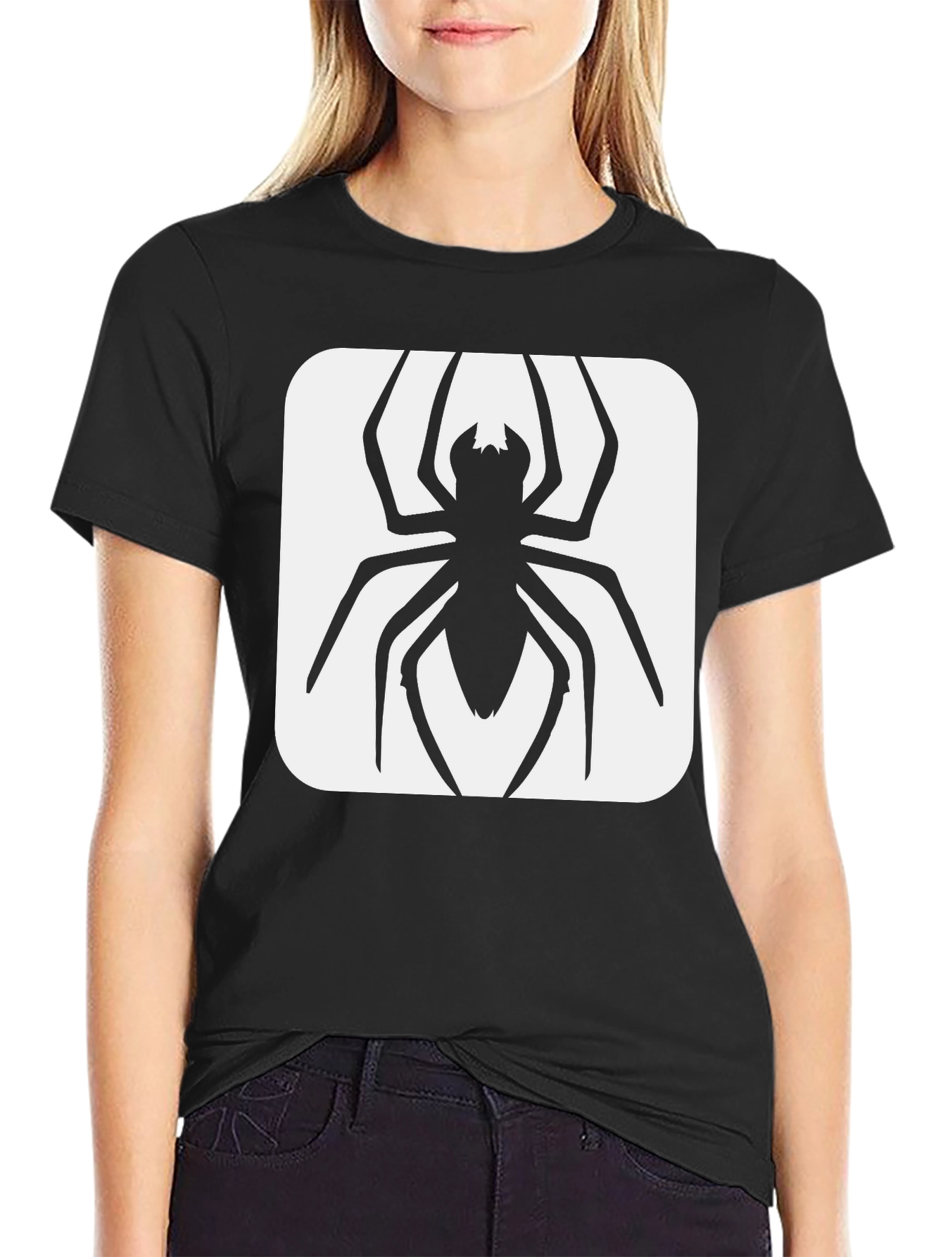 Black Spider Graphic Tee - Black Cotton Blend view 2