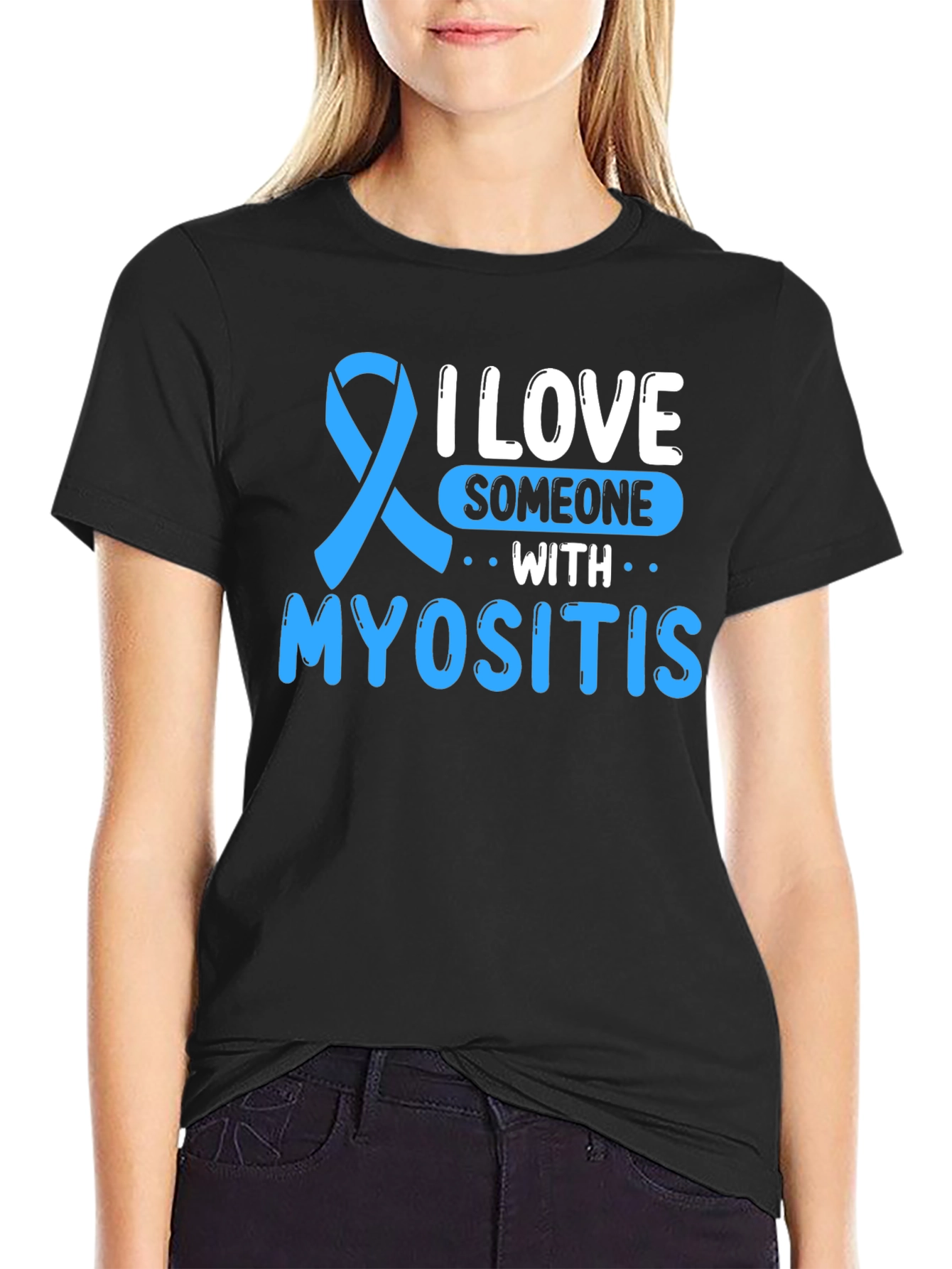 I Love Someone With Myositis Awareness Ribbon T-Shirt - 2