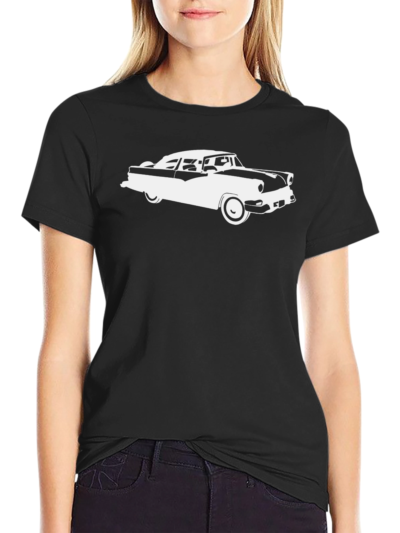 Black Classic Car Graphic Tee - Black Cotton view 2