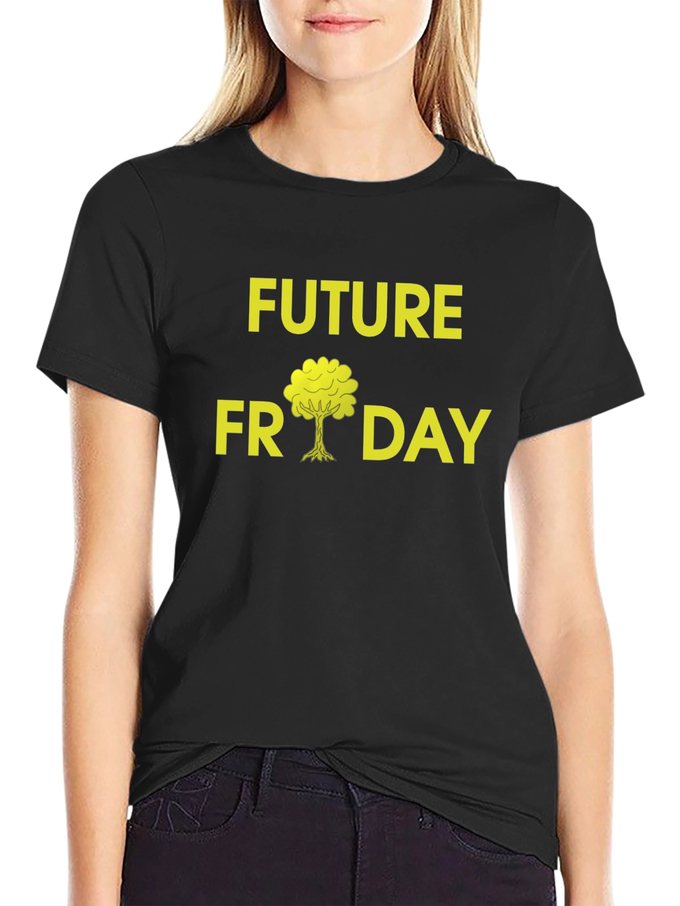 Black Future Friday Tree Graphic T-Shirt - Soft Cotton Tee view 2