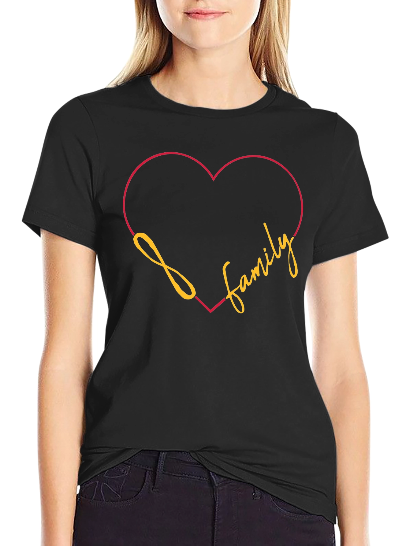 Black Family Heart T-Shirt: Love & Togetherness view 2