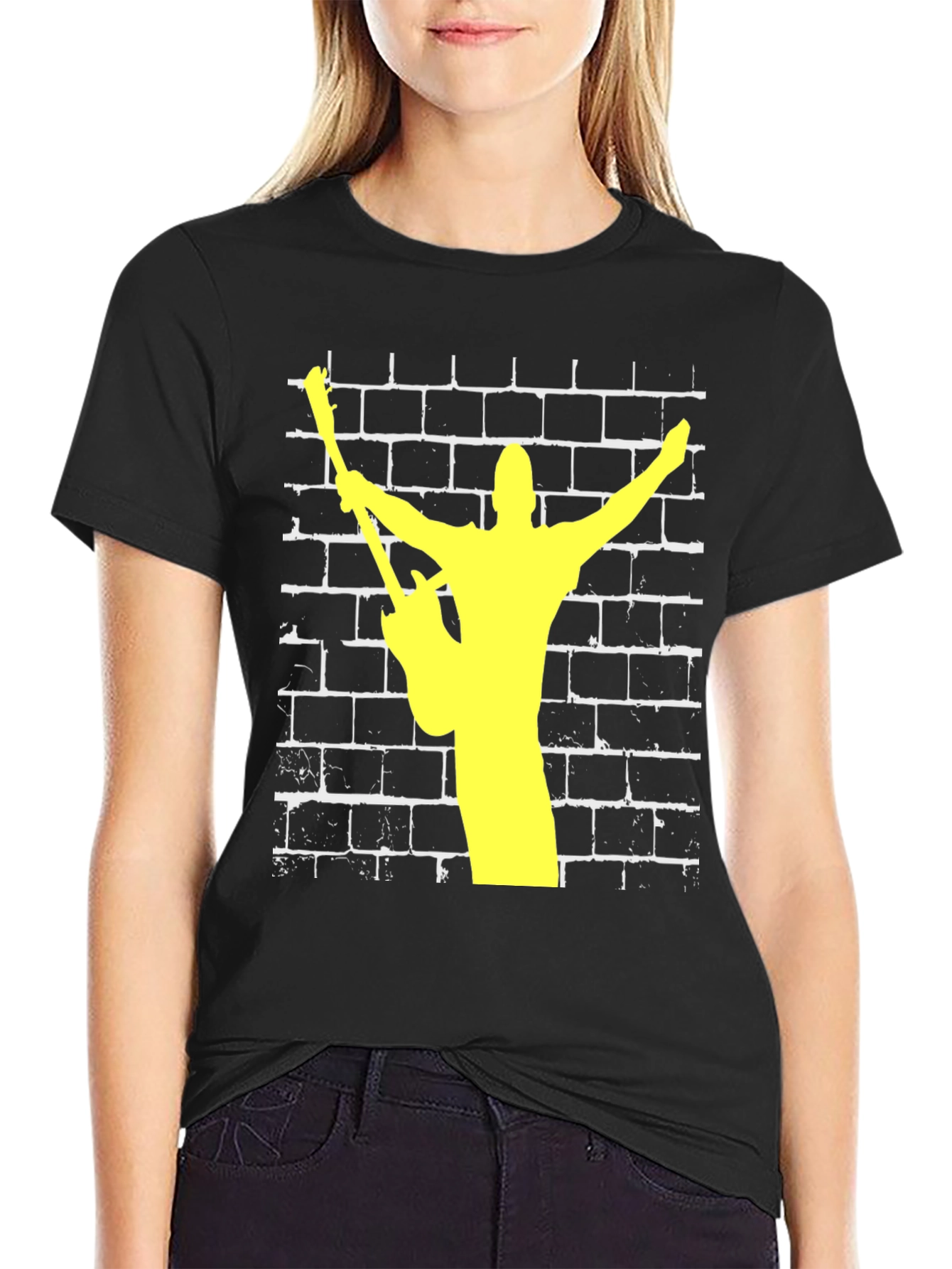 Black Guitar Hero Graphic Tee - Rock Music T-Shirt view 2