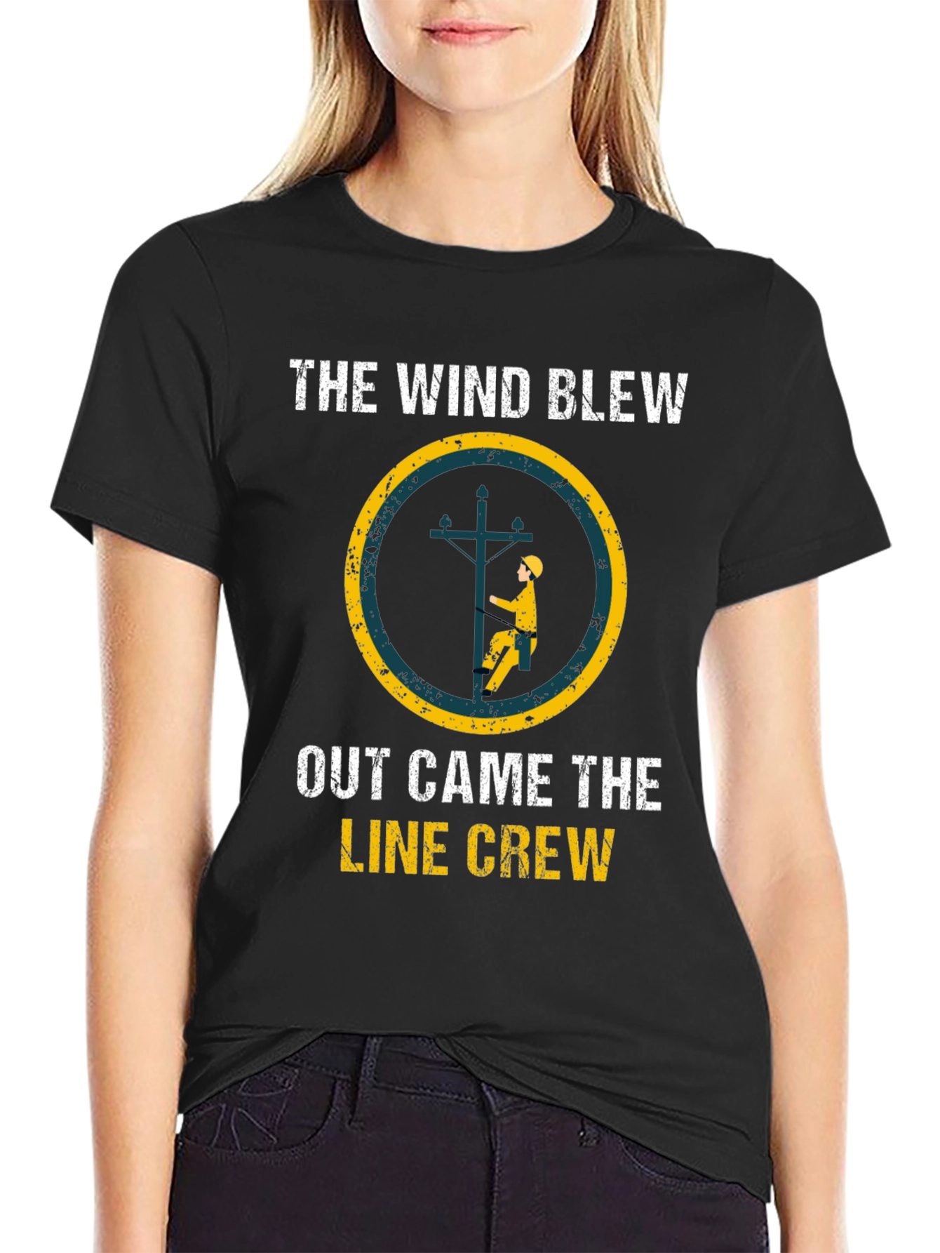 Black The Wind Blew Line Crew Graphic T-Shirt view 2