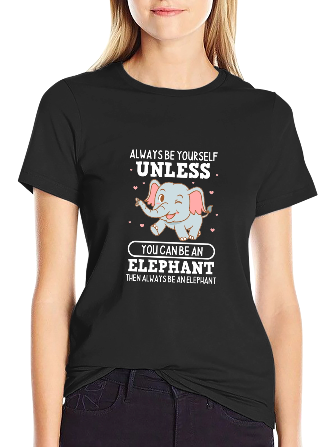 Black Always Be Yourself Unless Elephant T-Shirt view 2