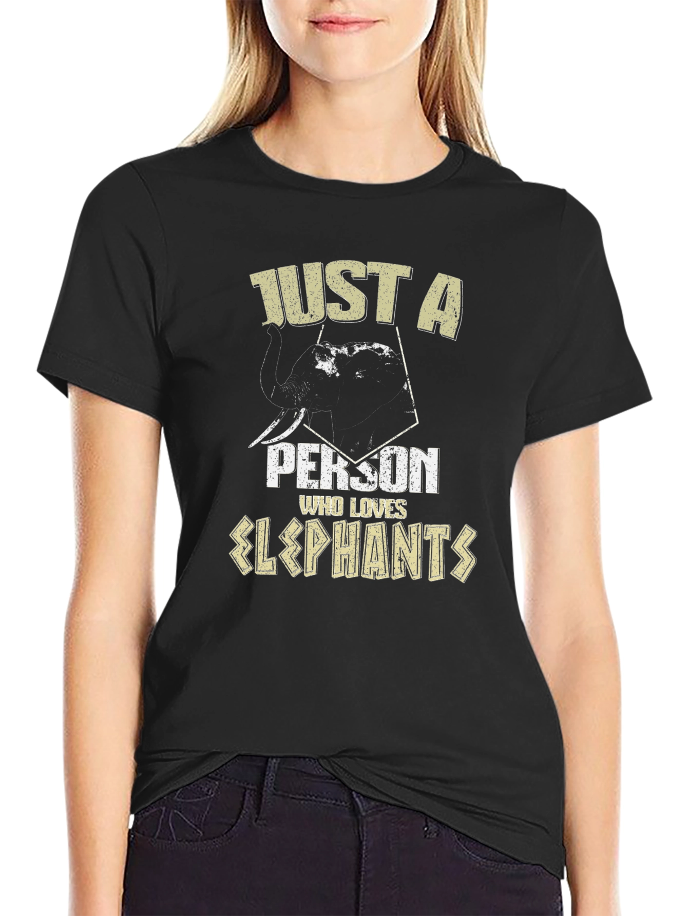 Black Elephant Lover T-Shirt - Soft Cotton Tee view 2