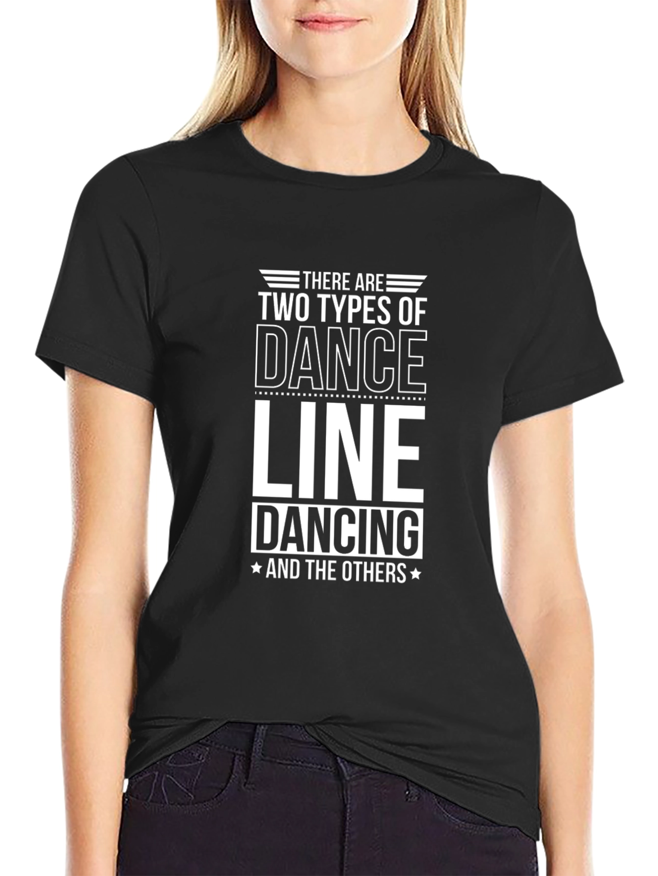 Black Funny Line Dancing T-Shirt - Two Types of Dance view 2