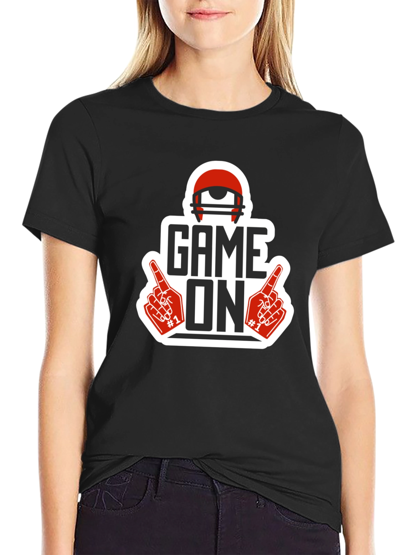 Black Game On Football T-Shirt view 2