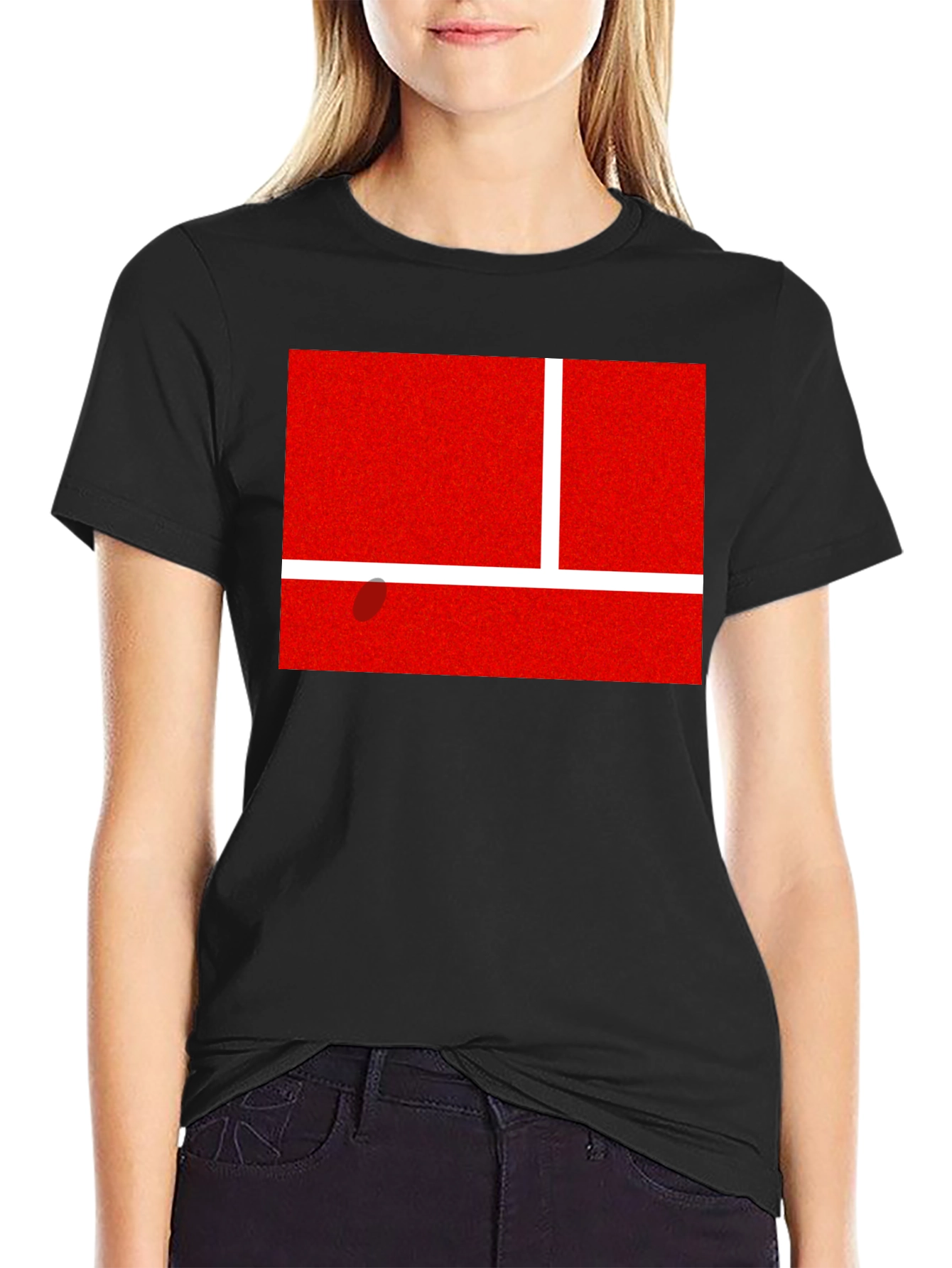 Black Tennis Court T-Shirt - Serve Up Style! view 2