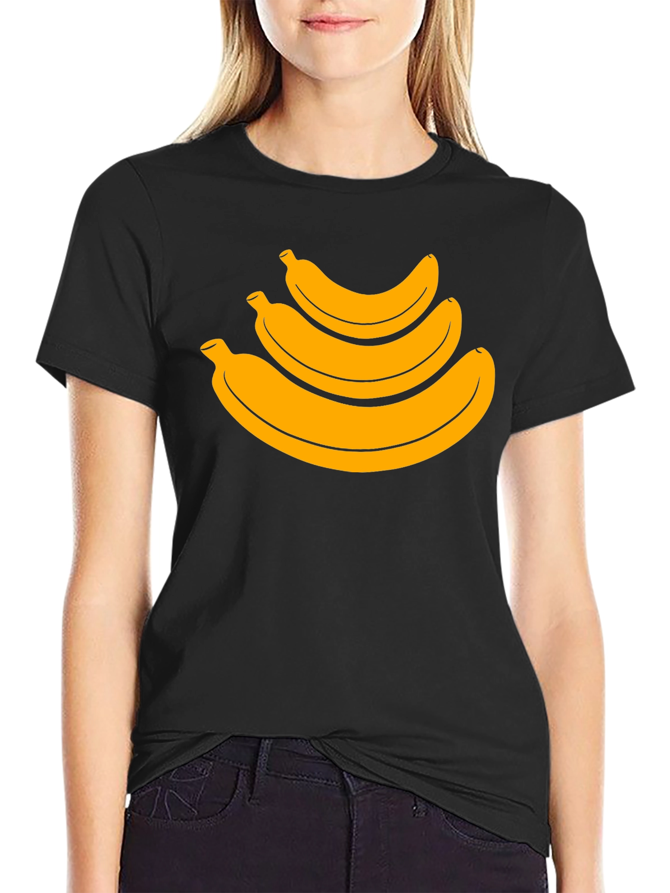 Black Banana Stack Graphic Tee - Casual Black T-Shirt view 2
