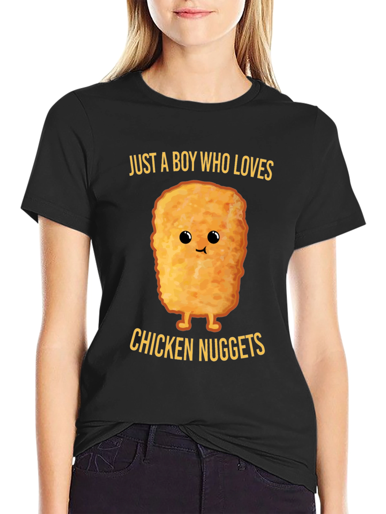 Black Chicken Nugget Lover T-Shirt view 2